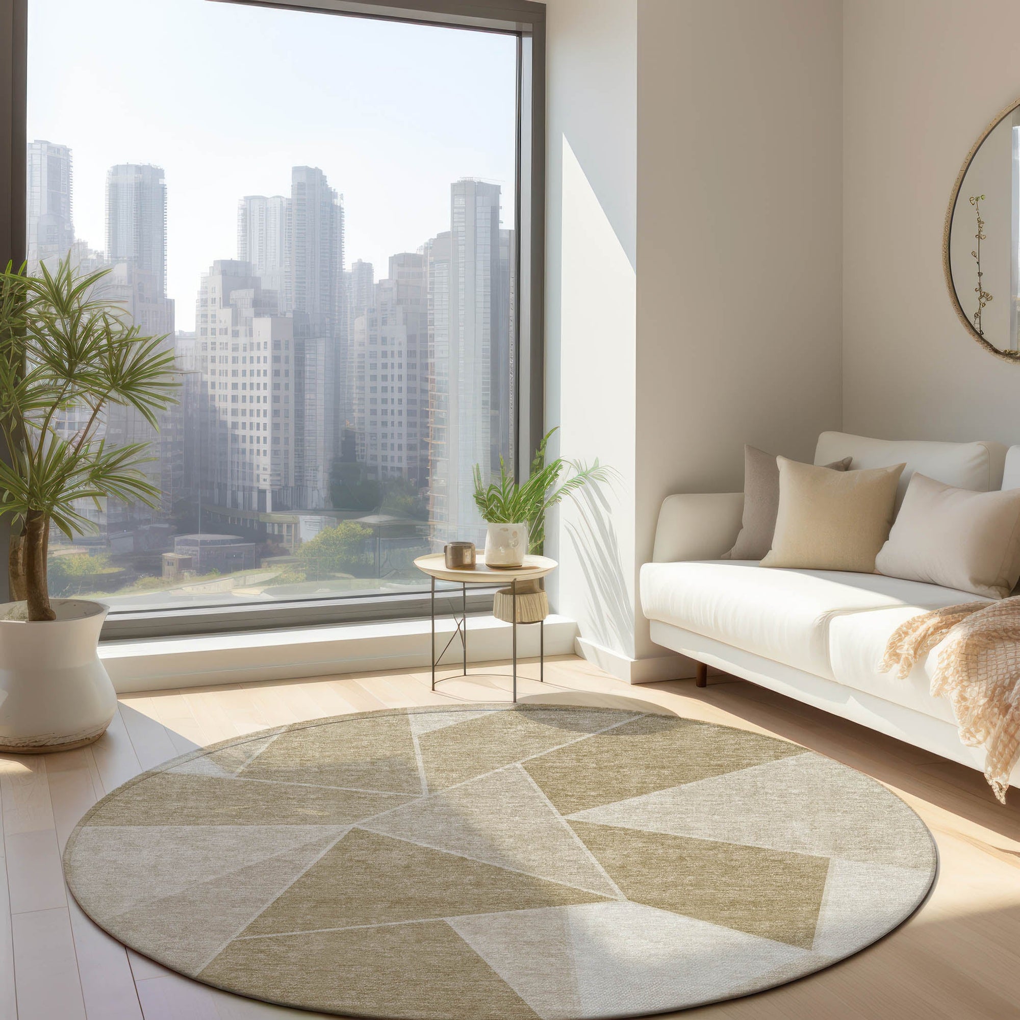 Addison Rugs Gentle Waves Beige Washable Indoor-Outdoor Rug