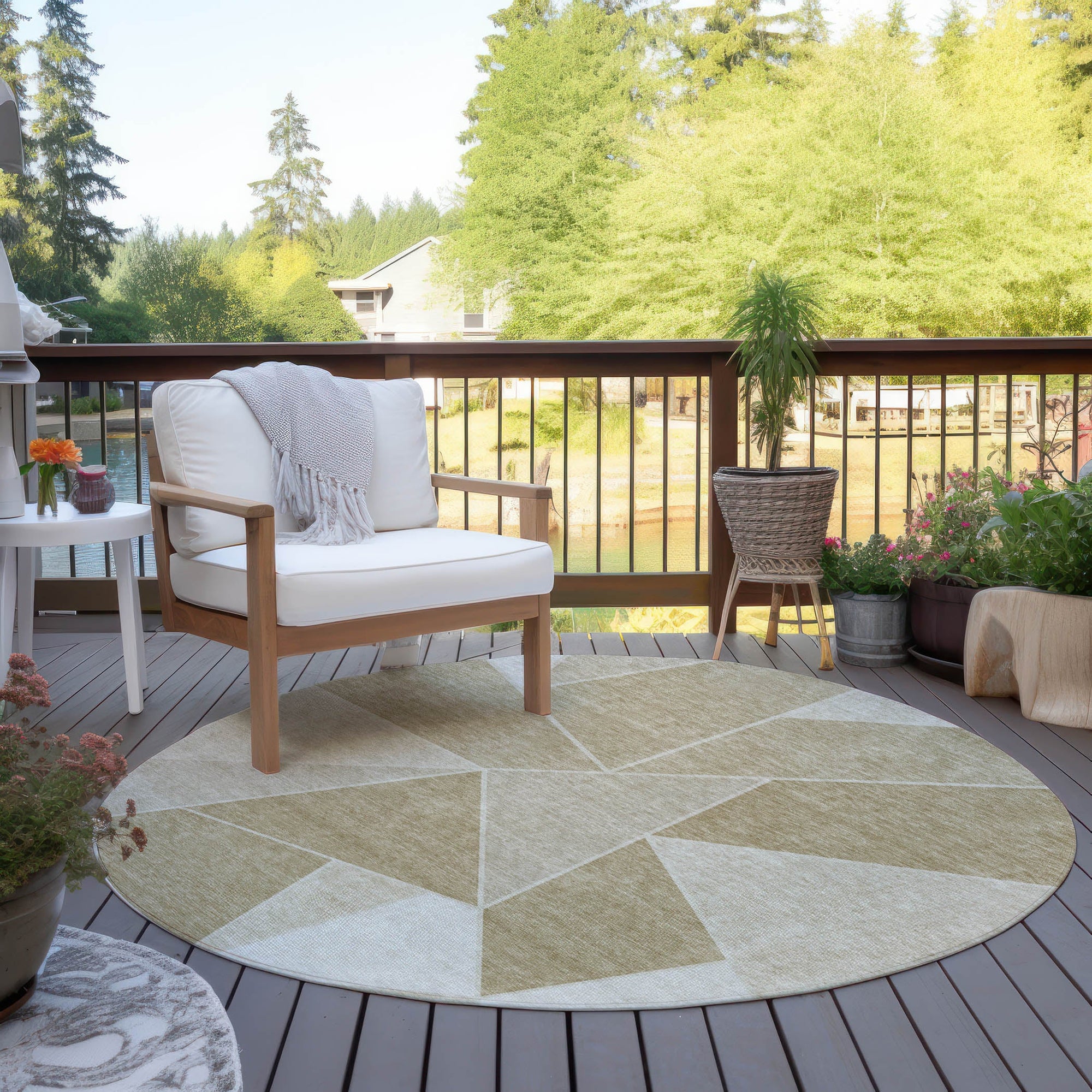 Addison Rugs Gentle Waves Beige Washable Indoor-Outdoor Rug