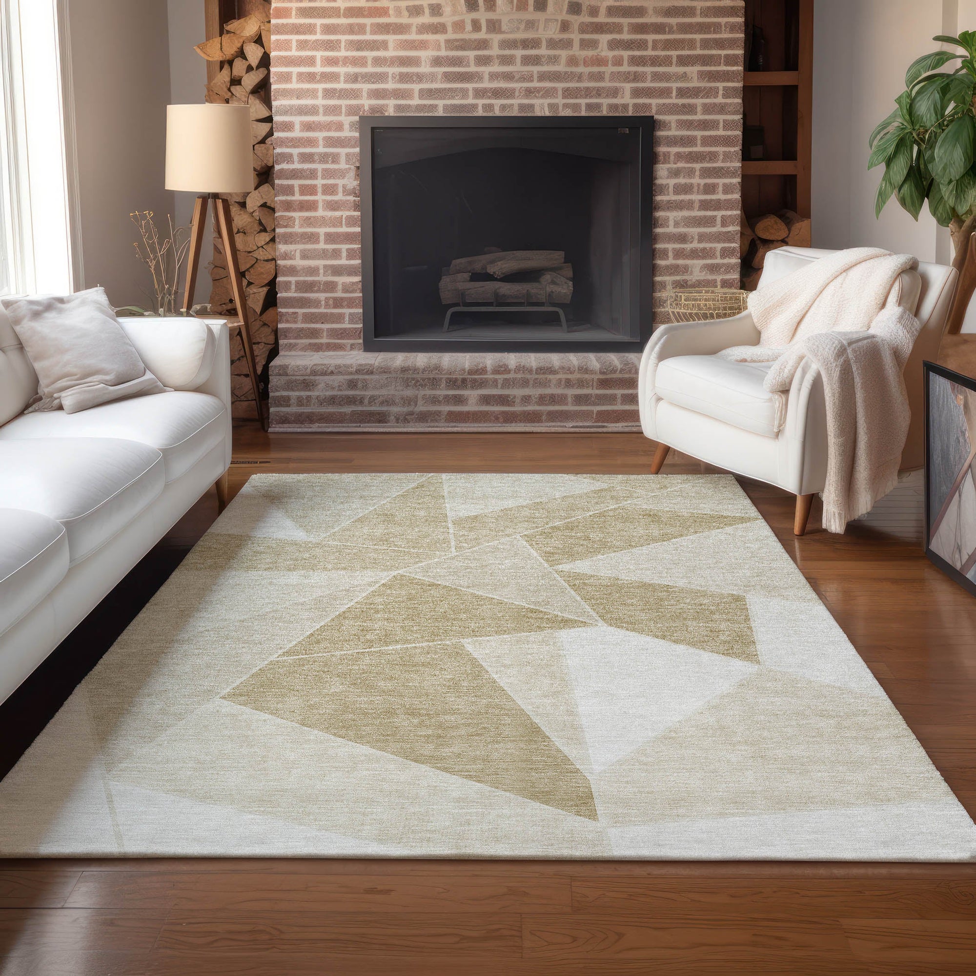 Addison Rugs Gentle Waves Beige Washable Indoor-Outdoor Rug