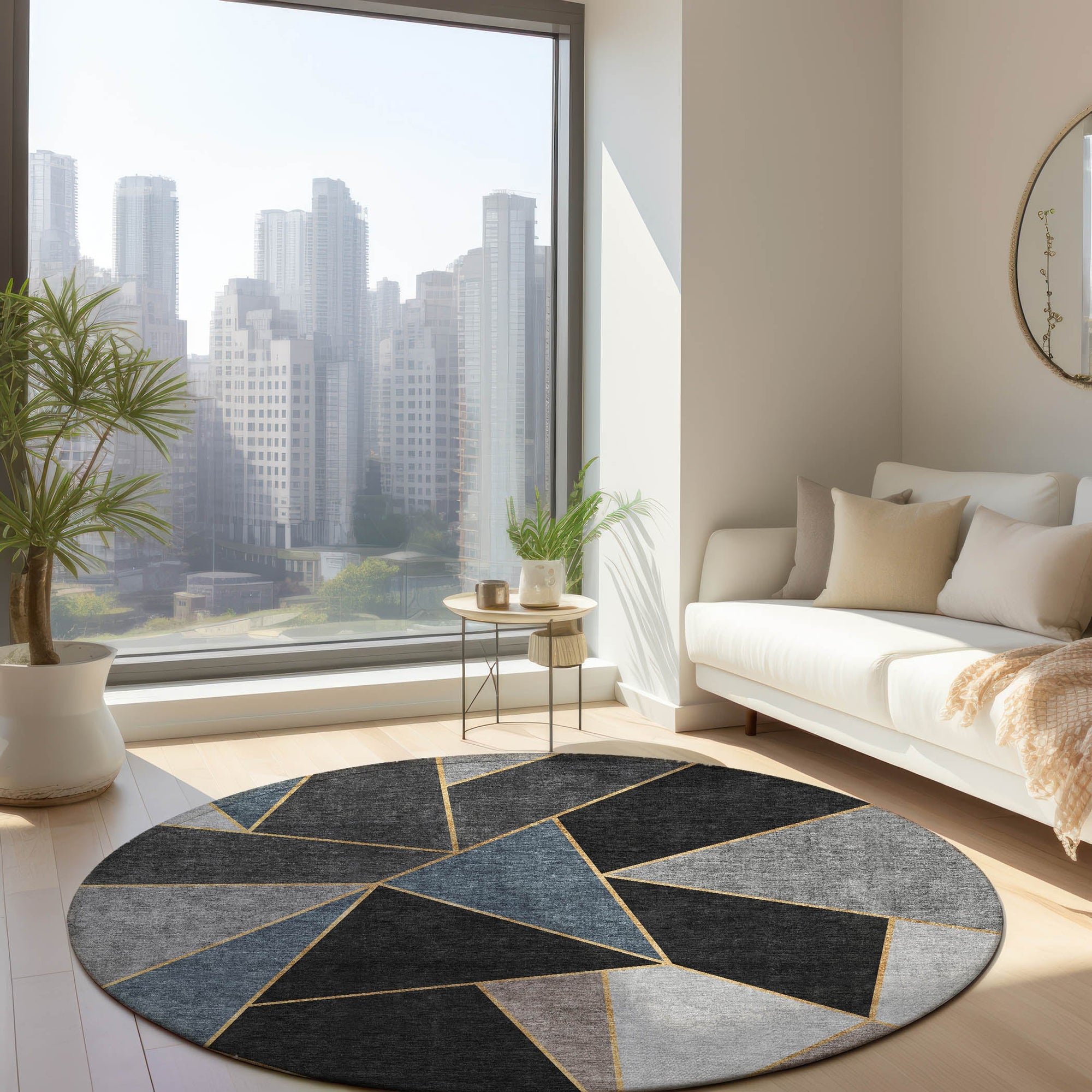 Addison Rugs Gentle Waves Blue Washable Indoor-Outdoor Rug