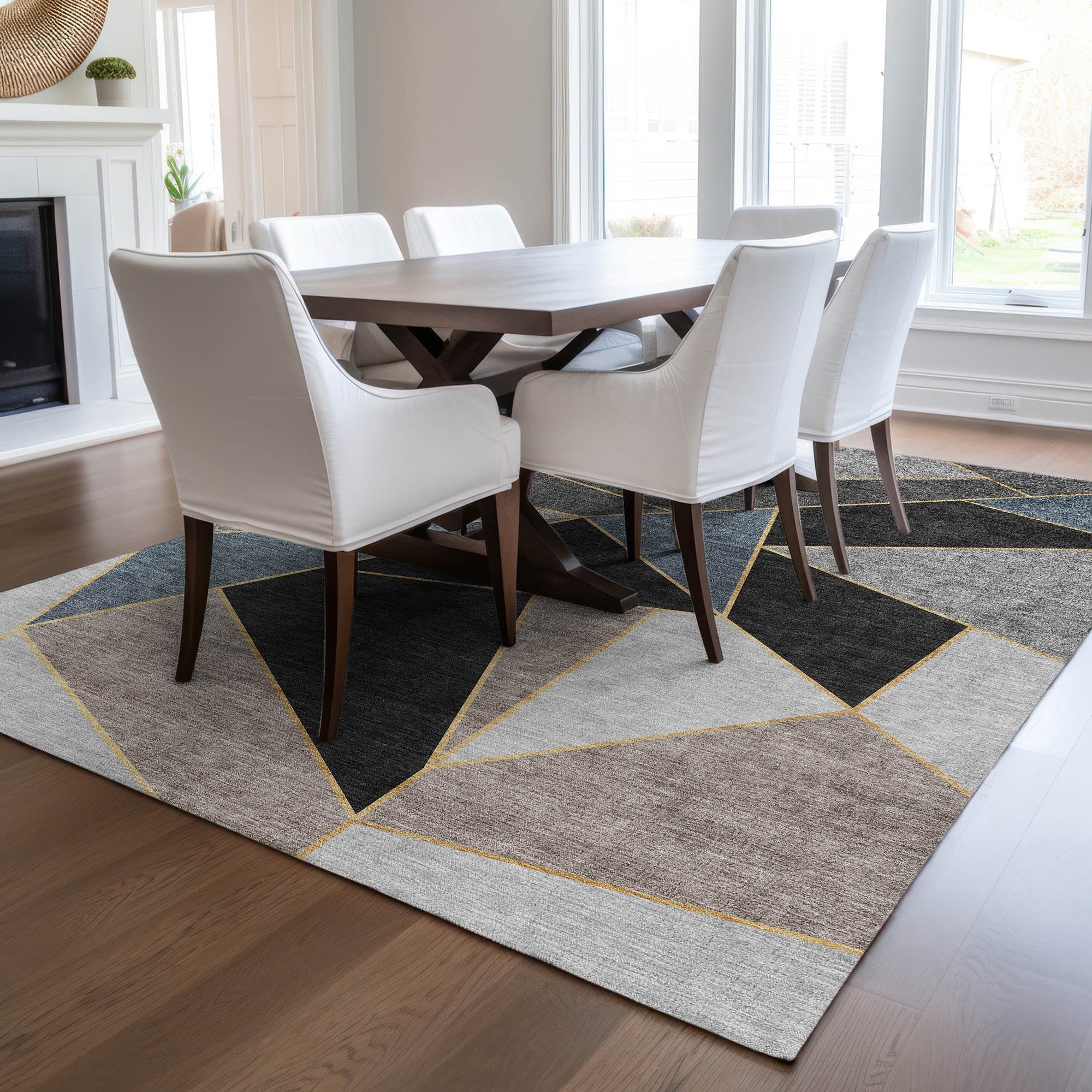 Addison Rugs Gentle Waves Blue Washable Indoor-Outdoor Rug