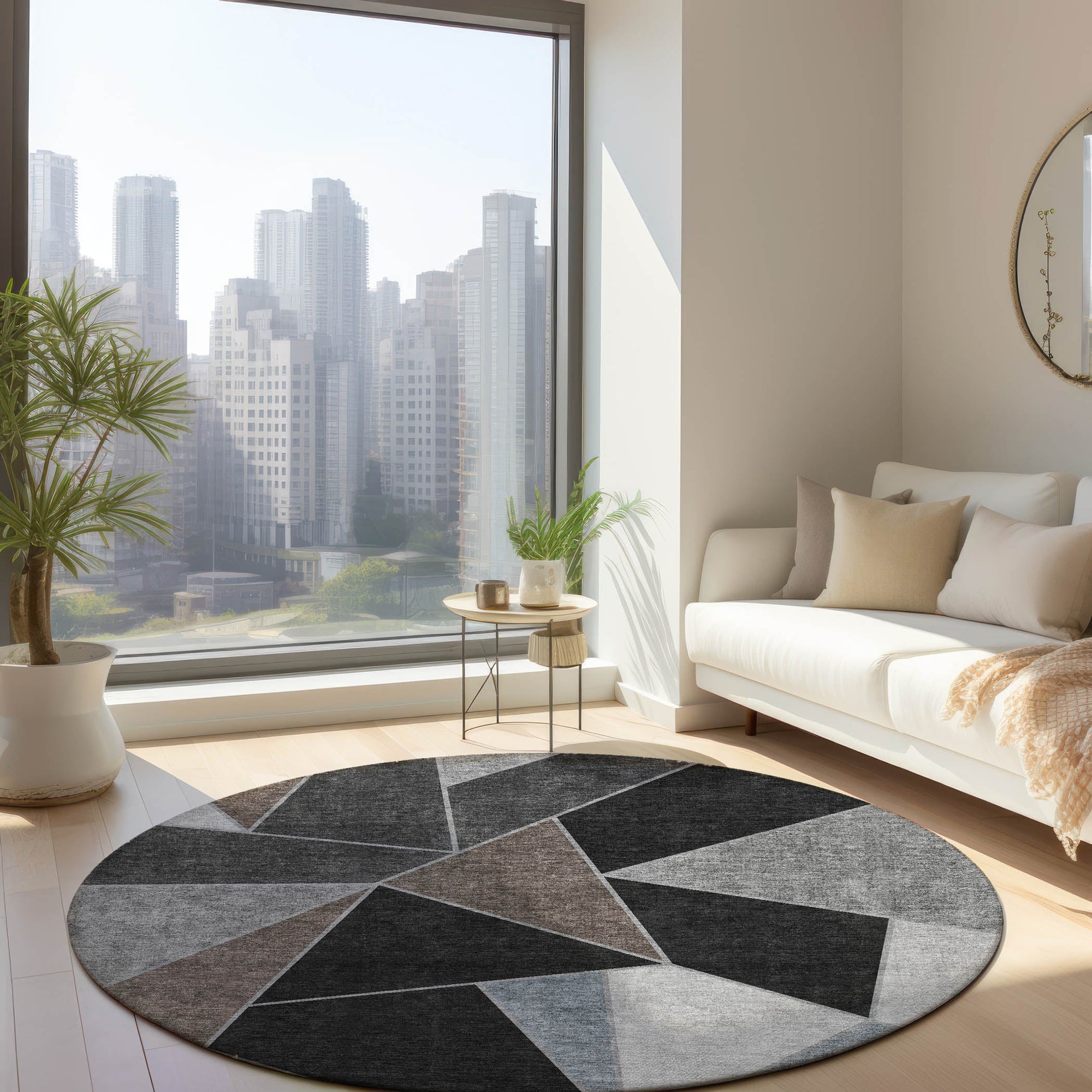 Addison Rugs Gentle Waves Brown Washable Indoor-Outdoor Rug
