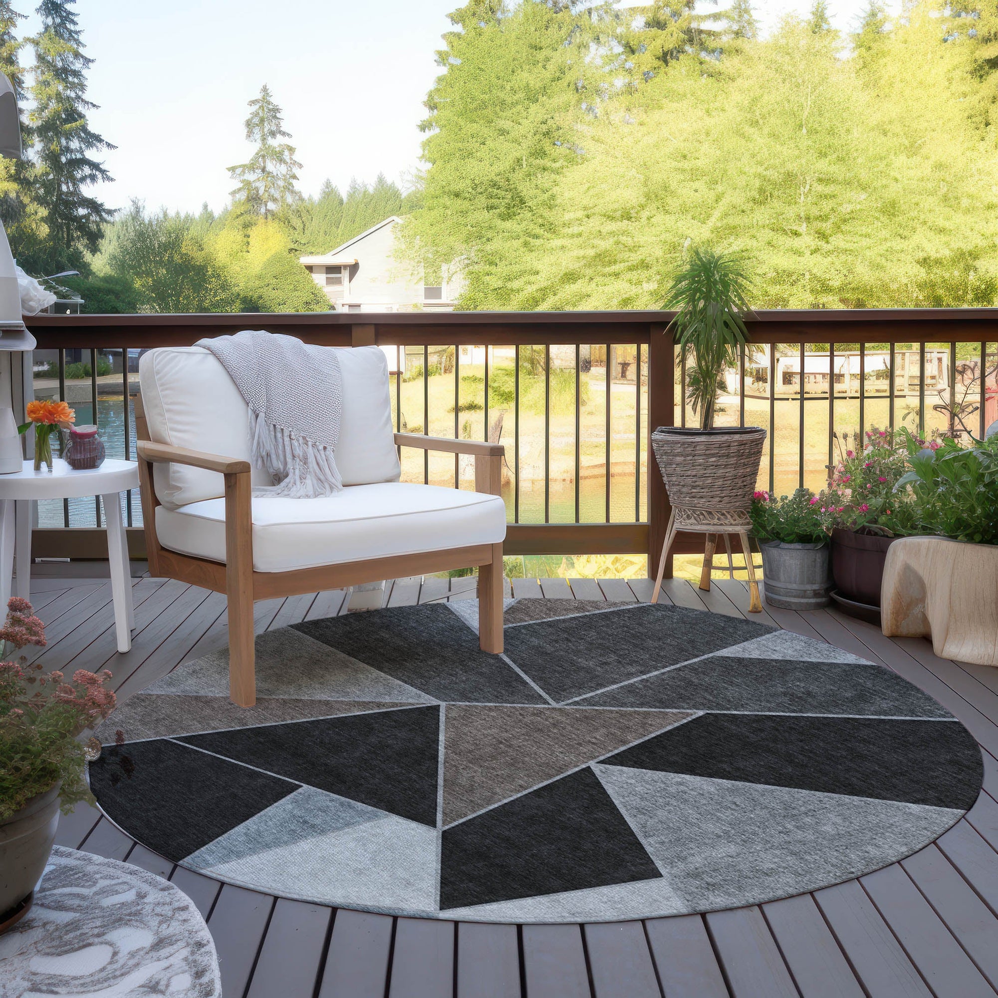 Addison Rugs Gentle Waves Brown Washable Indoor-Outdoor Rug