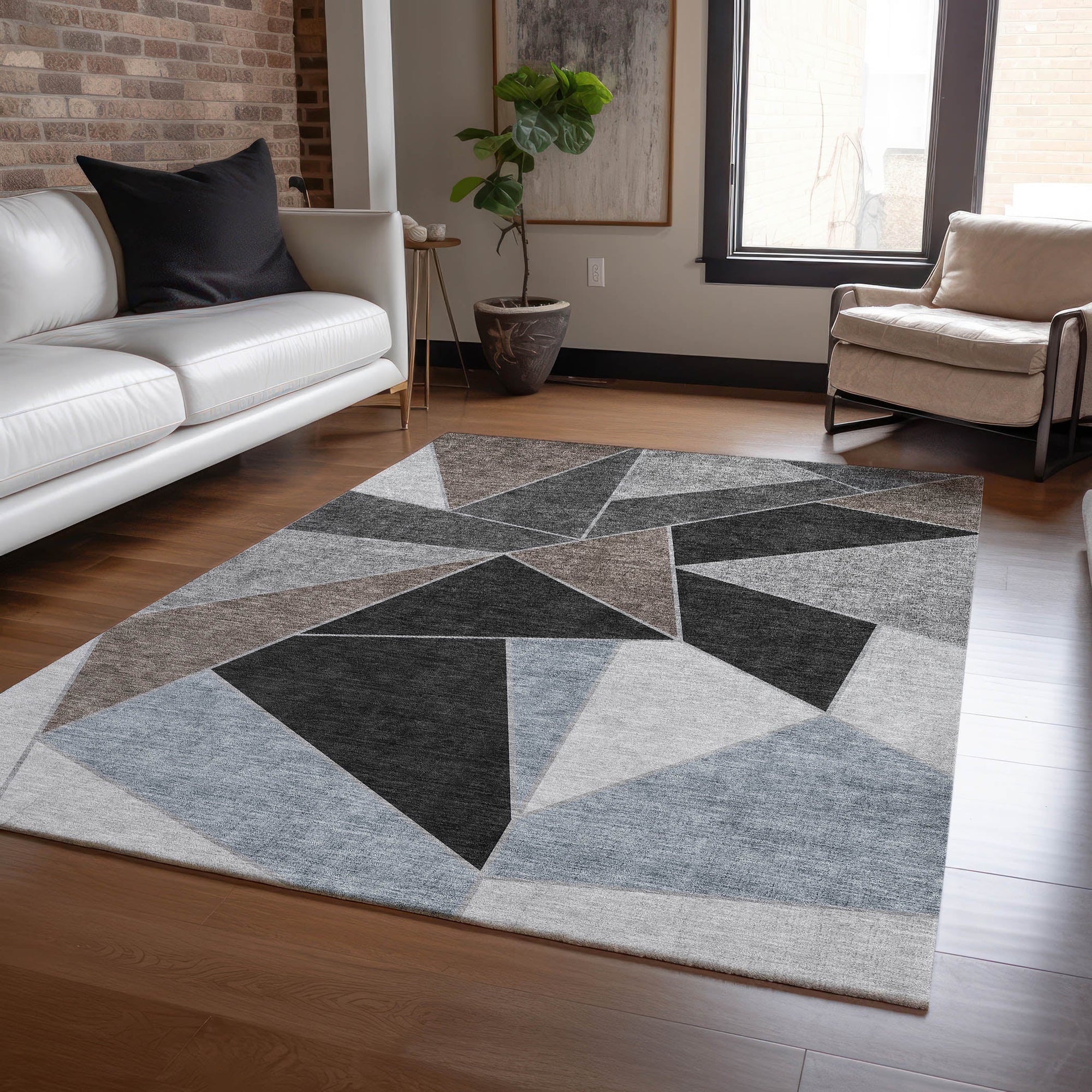 Addison Rugs Gentle Waves Brown Washable Indoor-Outdoor Rug