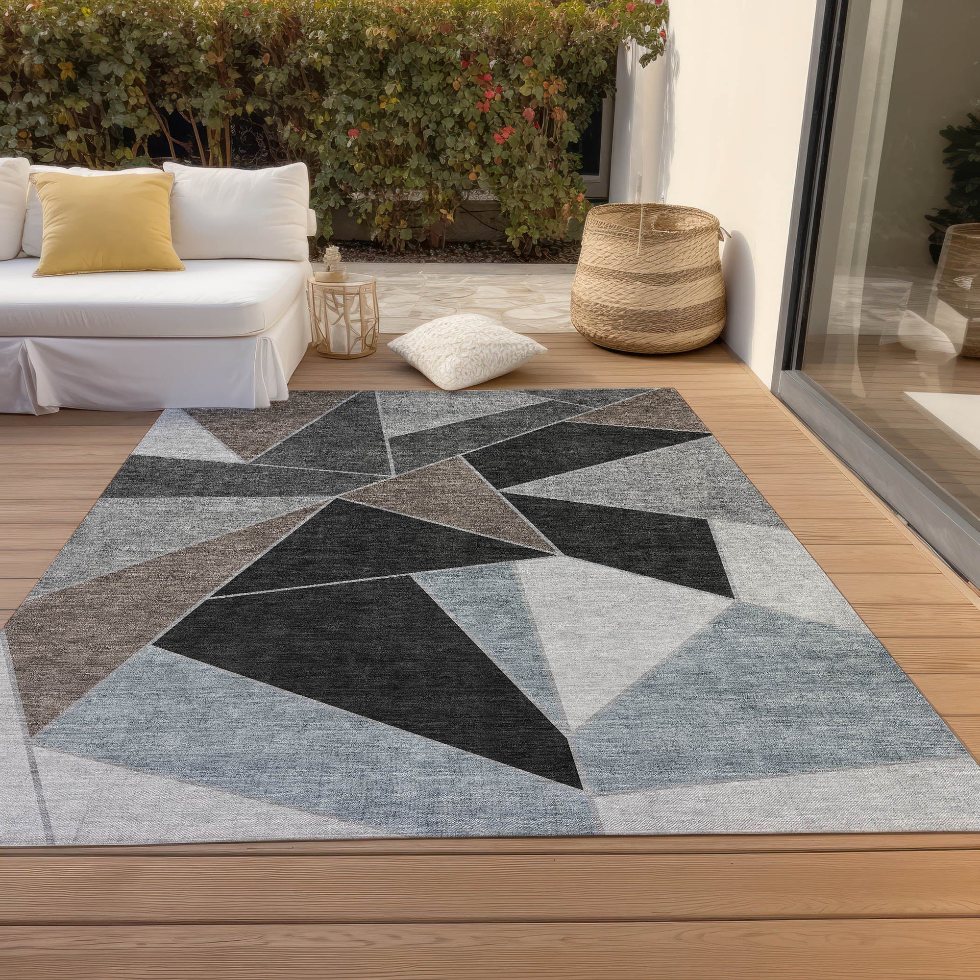 Addison Rugs Gentle Waves Brown Washable Indoor-Outdoor Rug