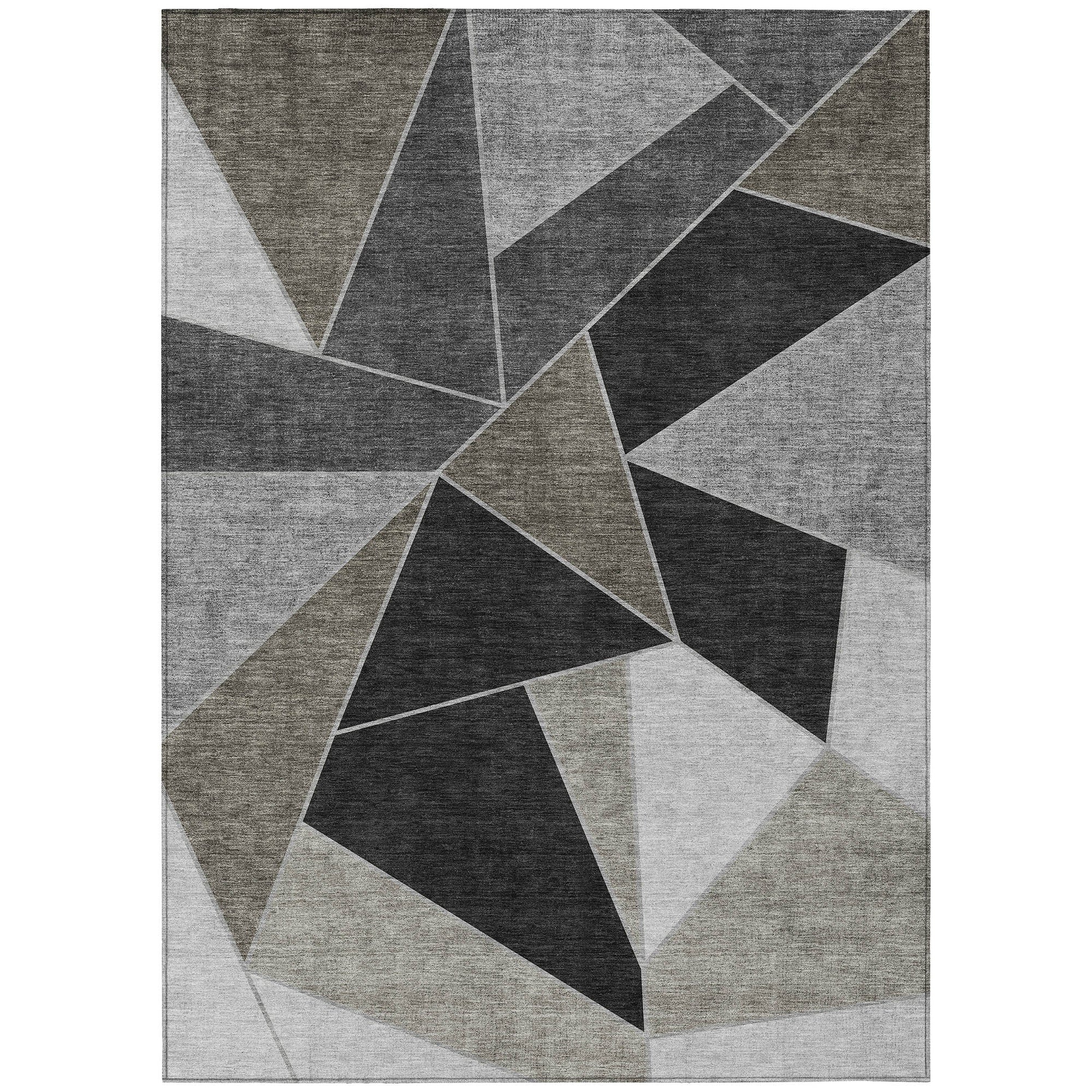 Addison Rugs Gentle Waves Chocolate Washable Indoor-Outdoor Rug