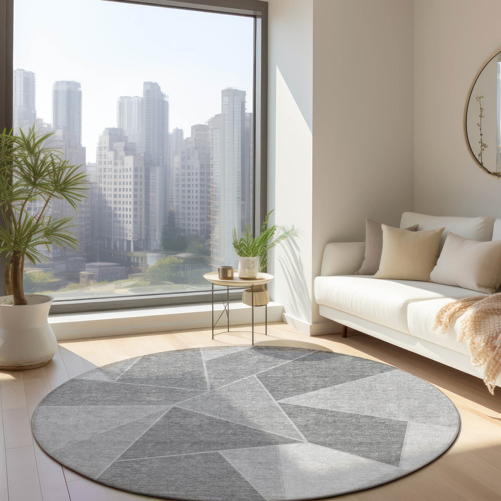 Addison Rugs Gentle Waves Grey Washable Indoor-Outdoor Rug