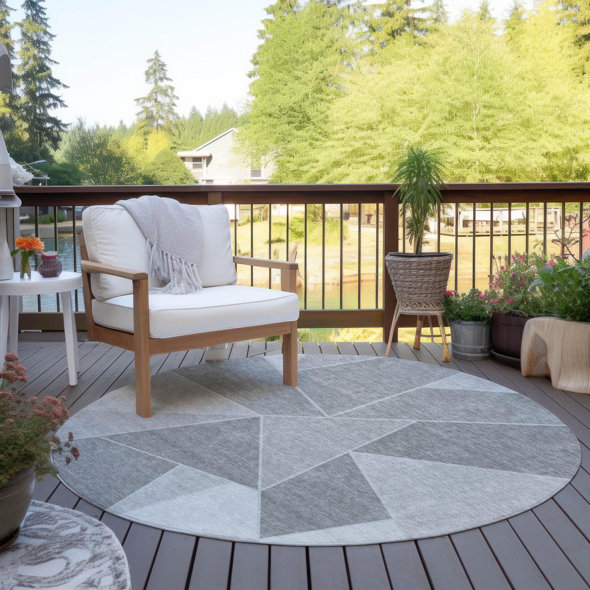 Addison Rugs Gentle Waves Grey Washable Indoor-Outdoor Rug