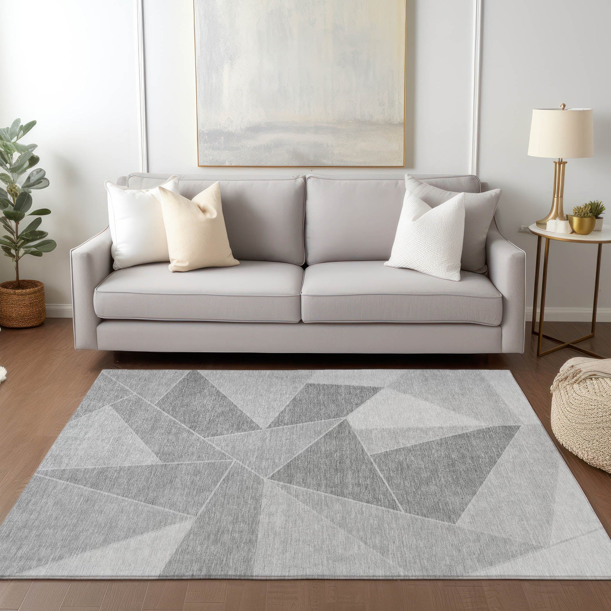 Addison Rugs Gentle Waves Grey Washable Indoor-Outdoor Rug