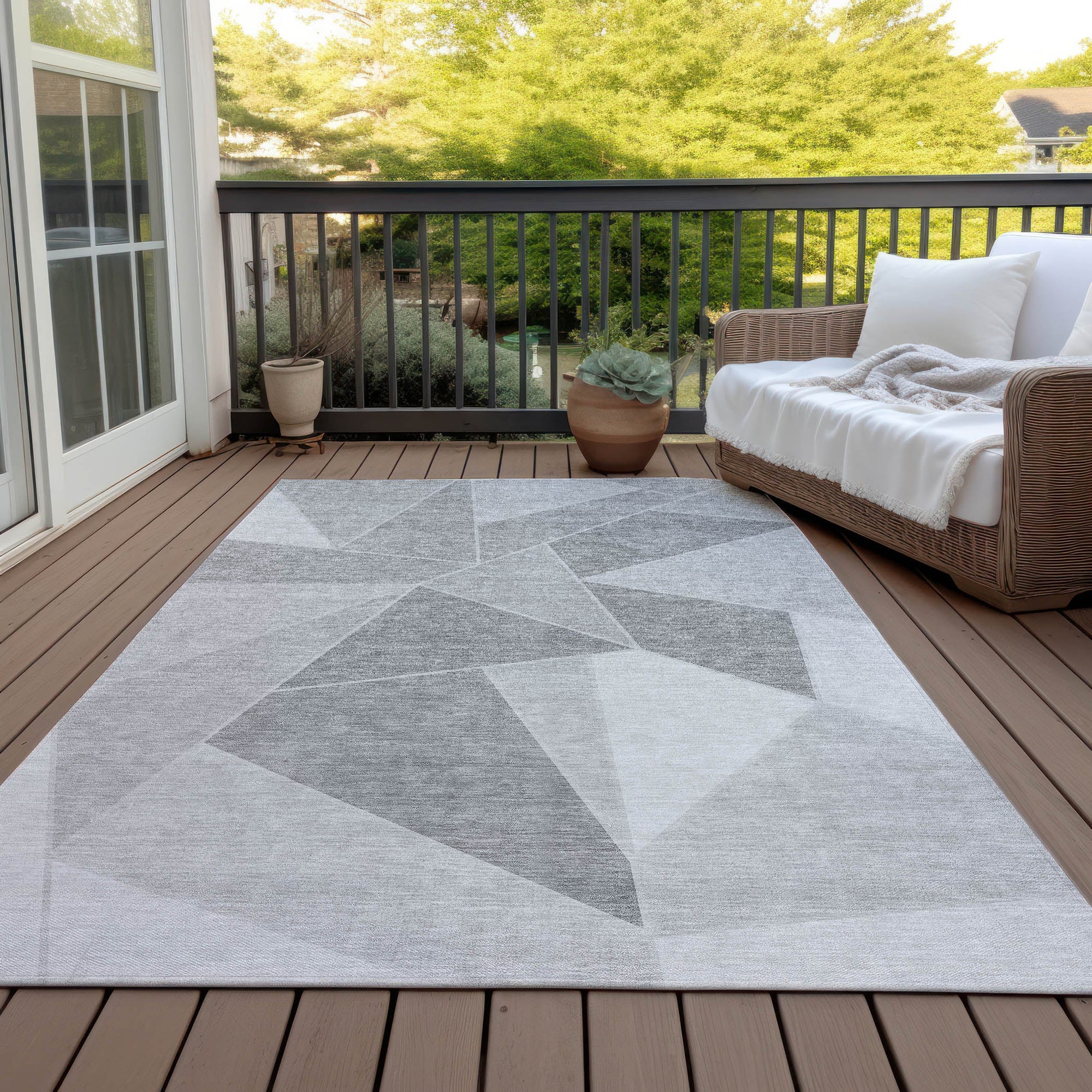Addison Rugs Gentle Waves Grey Washable Indoor-Outdoor Rug