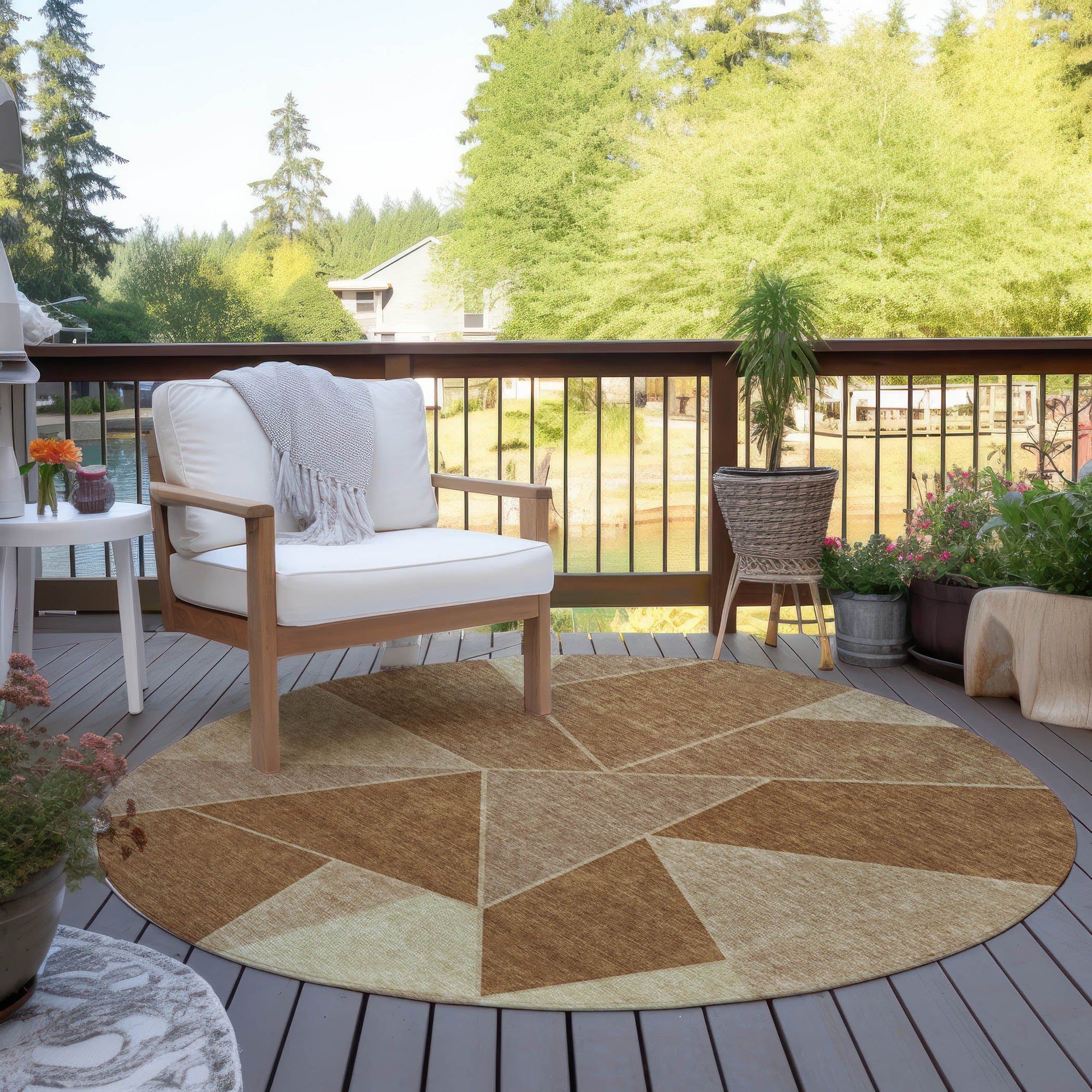 Addison Rugs Gentle Waves Paprika Washable Indoor-Outdoor Rug