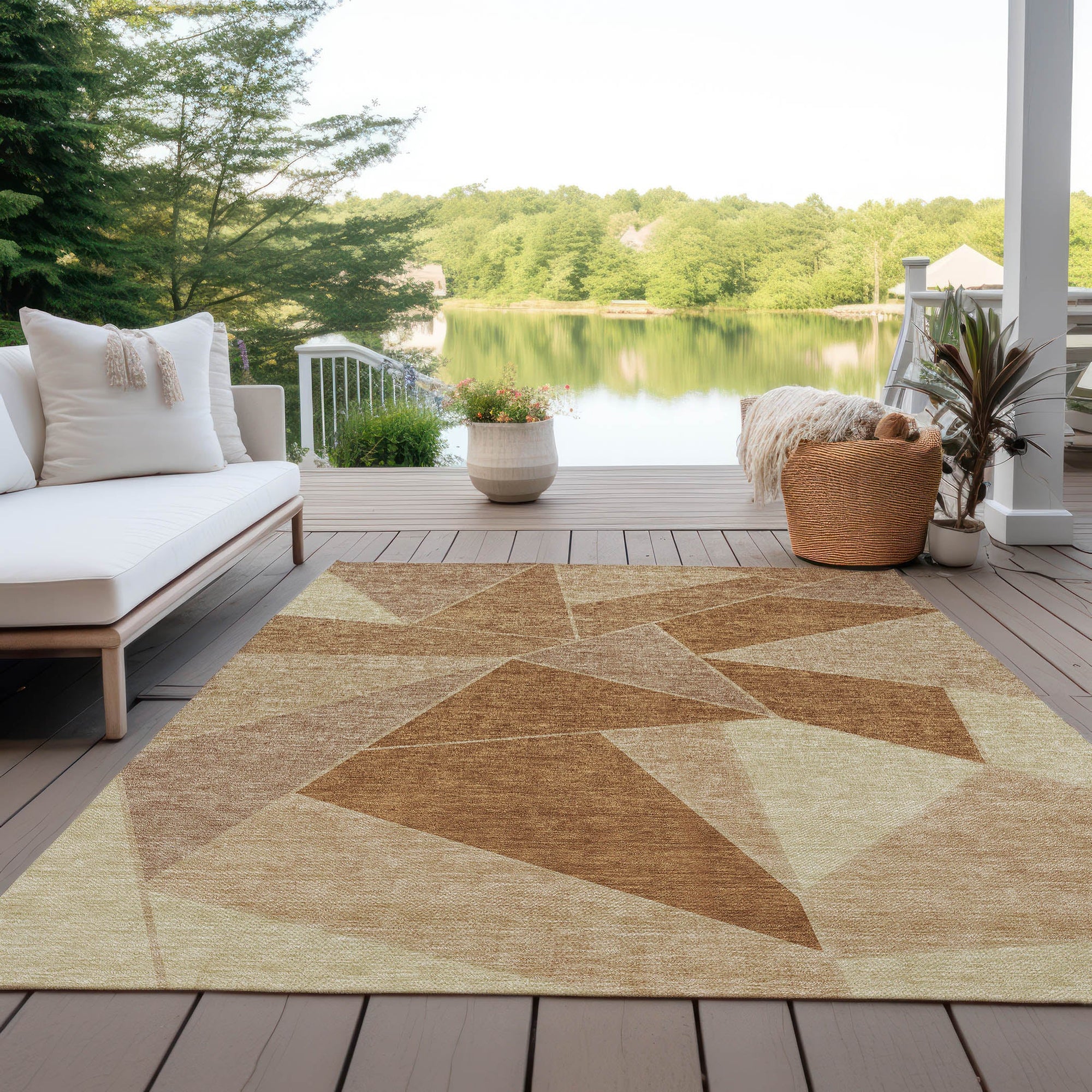 Addison Rugs Gentle Waves Paprika Washable Indoor-Outdoor Rug