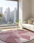 Addison Rugs Gentle Waves Pink Washable Indoor-Outdoor Rug