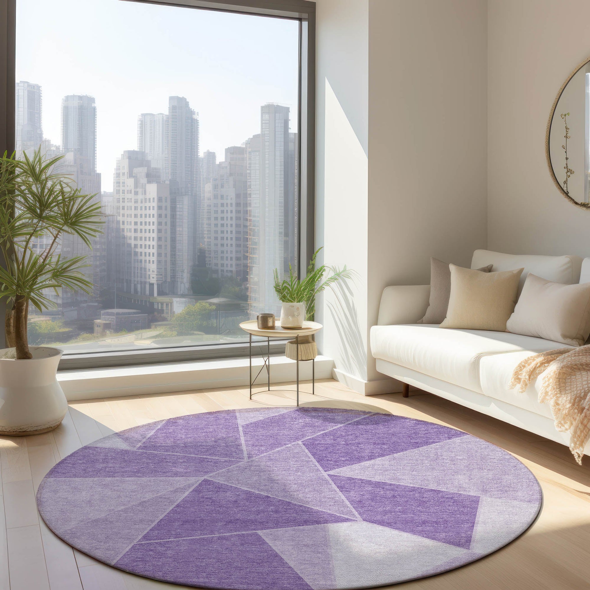 Addison Rugs Gentle Waves Lilac Washable Indoor-Outdoor Rug