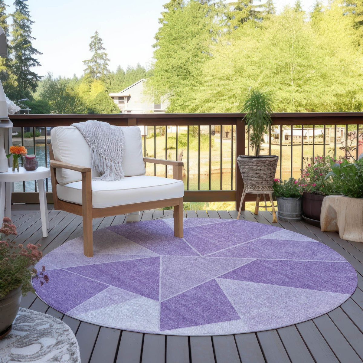 Addison Rugs Gentle Waves Lilac Washable Indoor-Outdoor Rug