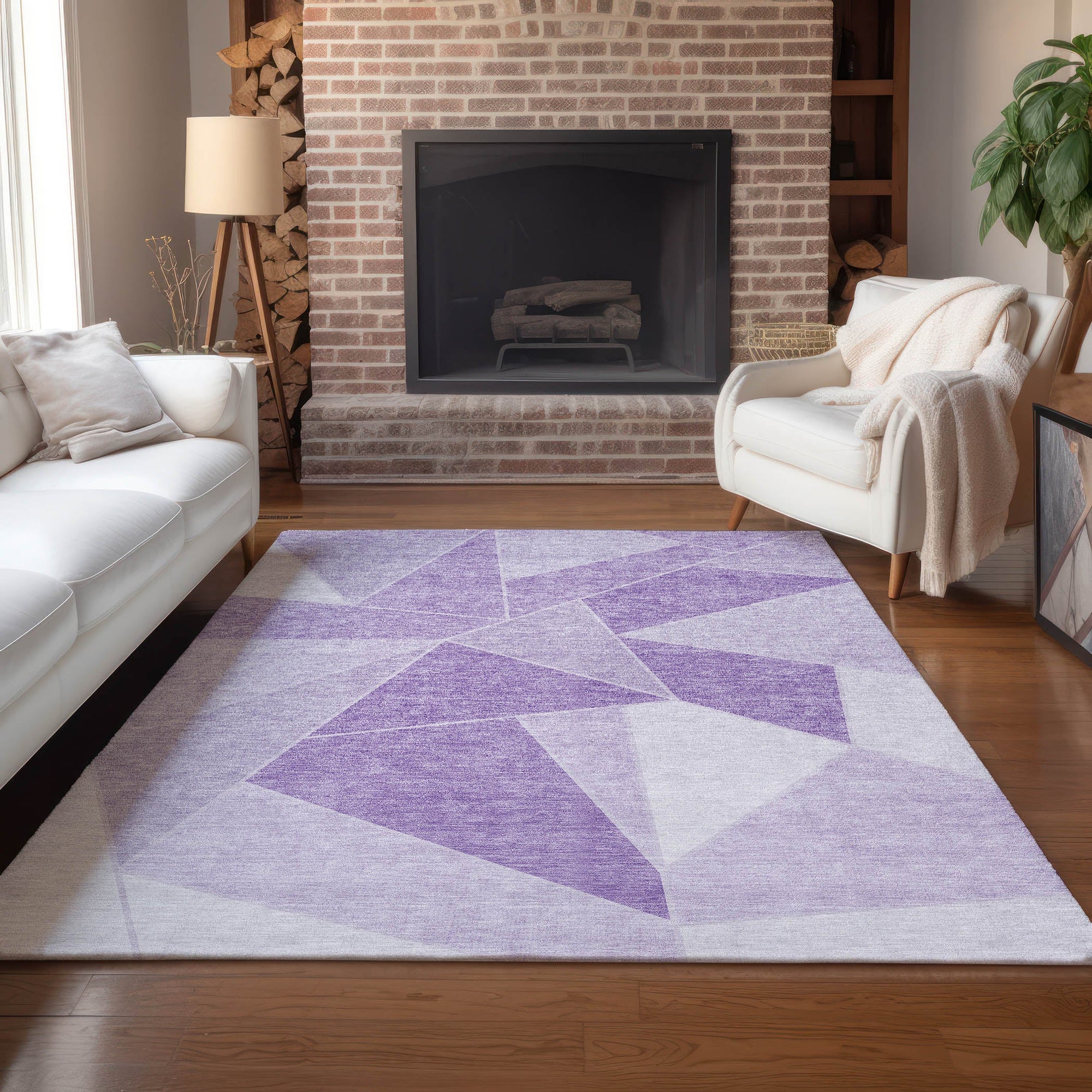 Addison Rugs Gentle Waves Lilac Washable Indoor-Outdoor Rug