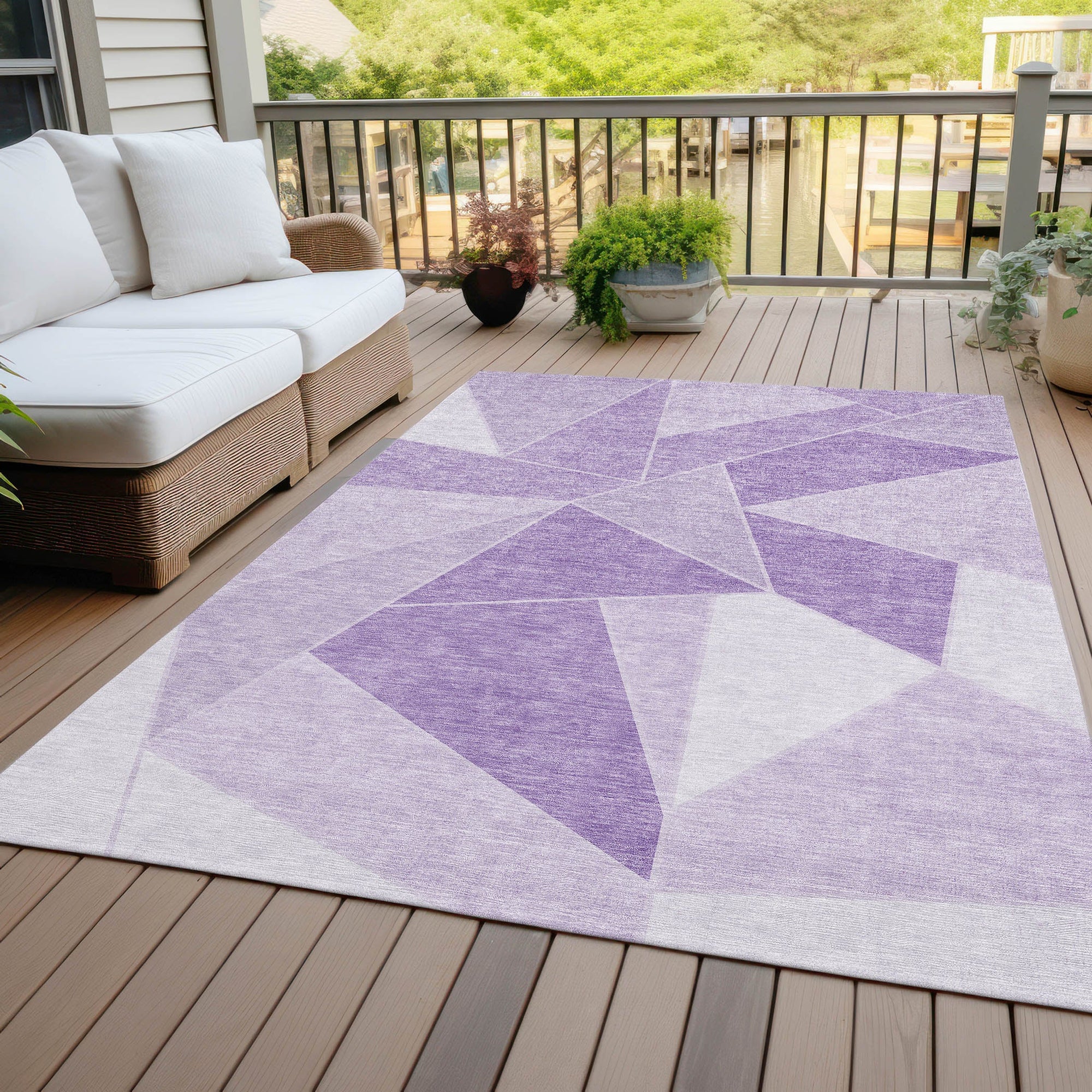 Addison Rugs Gentle Waves Lilac Washable Indoor-Outdoor Rug