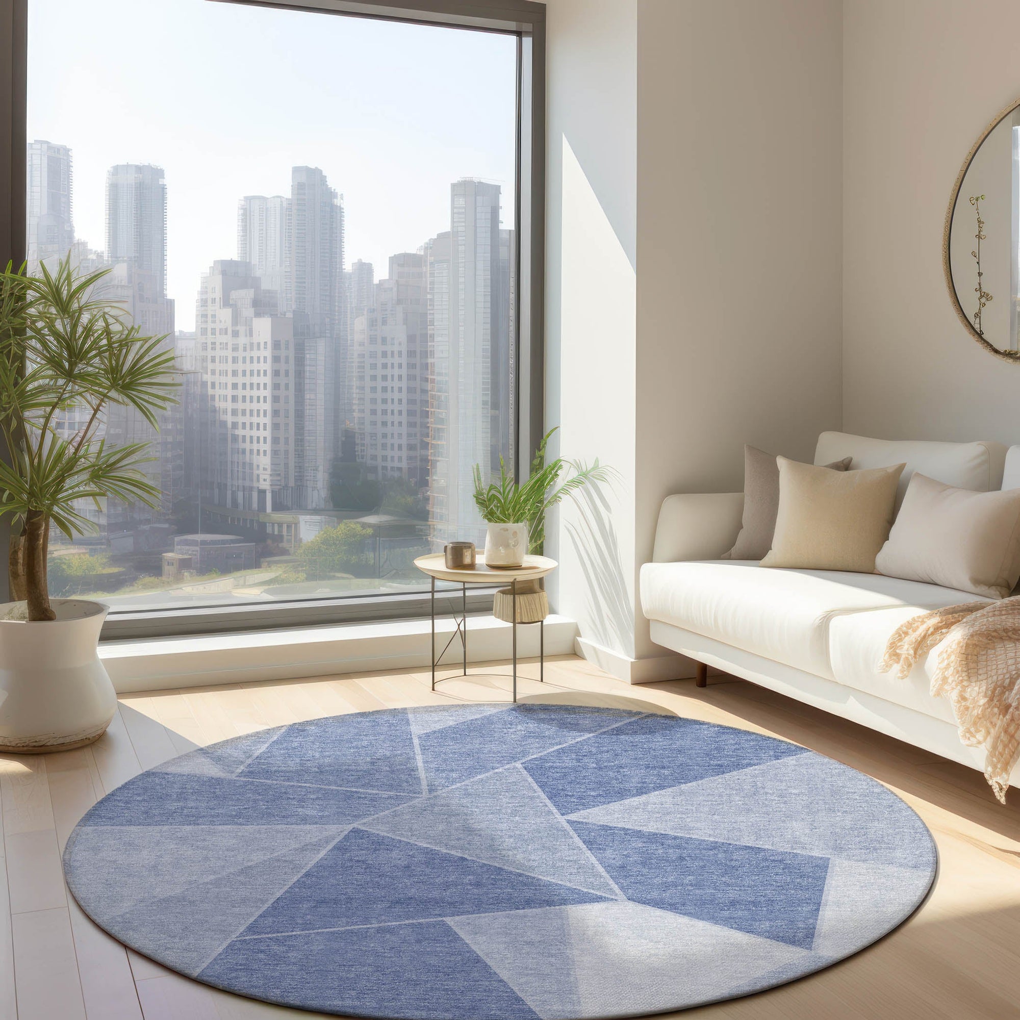 Addison Rugs Gentle Waves Sky Washable Indoor-Outdoor Rug