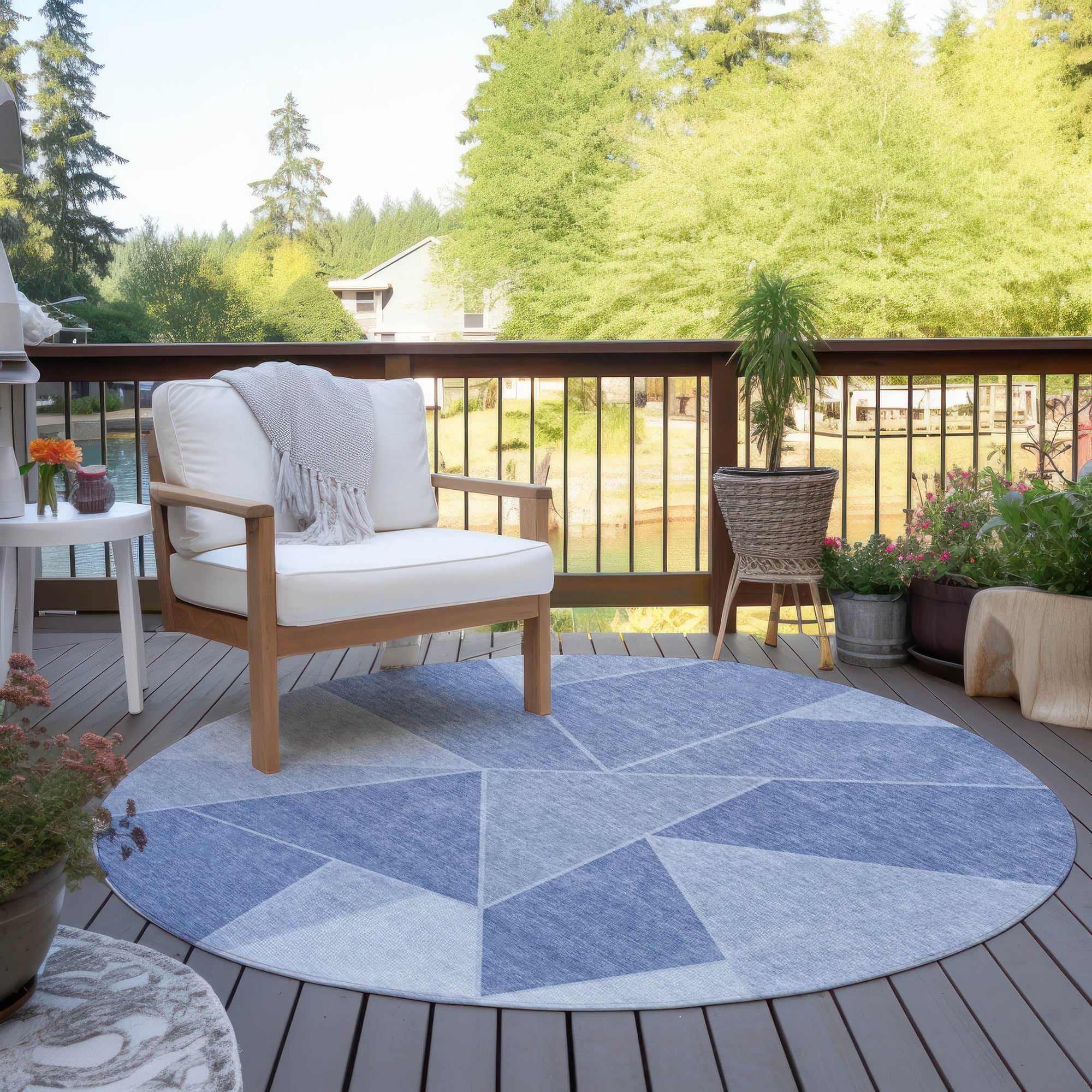 Addison Rugs Gentle Waves Sky Washable Indoor-Outdoor Rug
