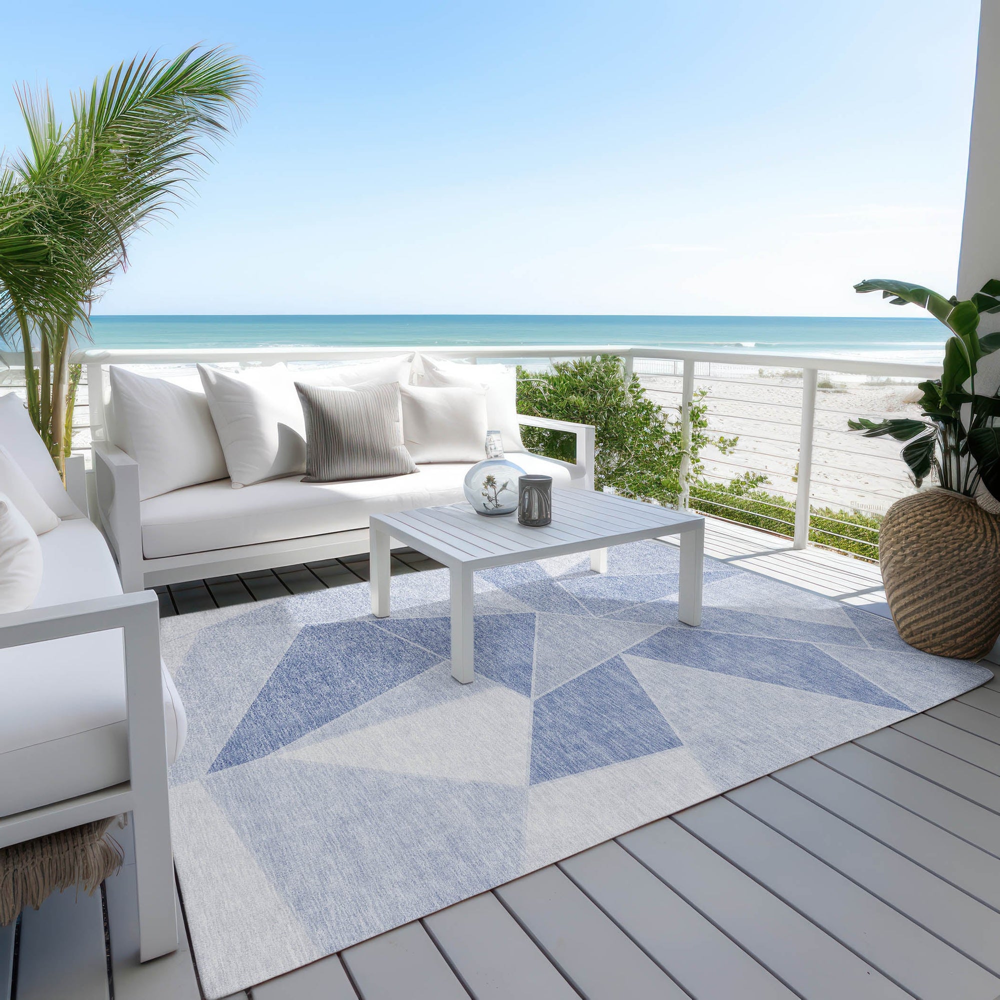 Addison Rugs Gentle Waves Sky Washable Indoor-Outdoor Rug