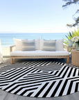 Addison Rugs Geometric Black Washable Indoor-Outdoor Rug