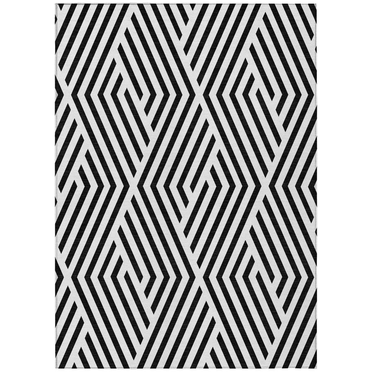 Addison Rugs Geometric Black Washable Indoor-Outdoor Rug