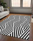 Addison Rugs Geometric Black Washable Indoor-Outdoor Rug