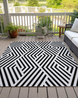 Addison Rugs Geometric Black Washable Indoor-Outdoor Rug