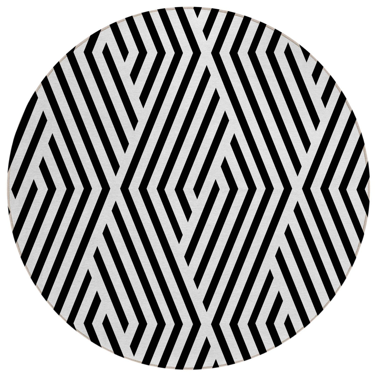 Addison Rugs Geometric Black Washable Indoor-Outdoor Rug