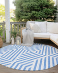 Addison Rugs Geometric Blue Washable Indoor-Outdoor Rug