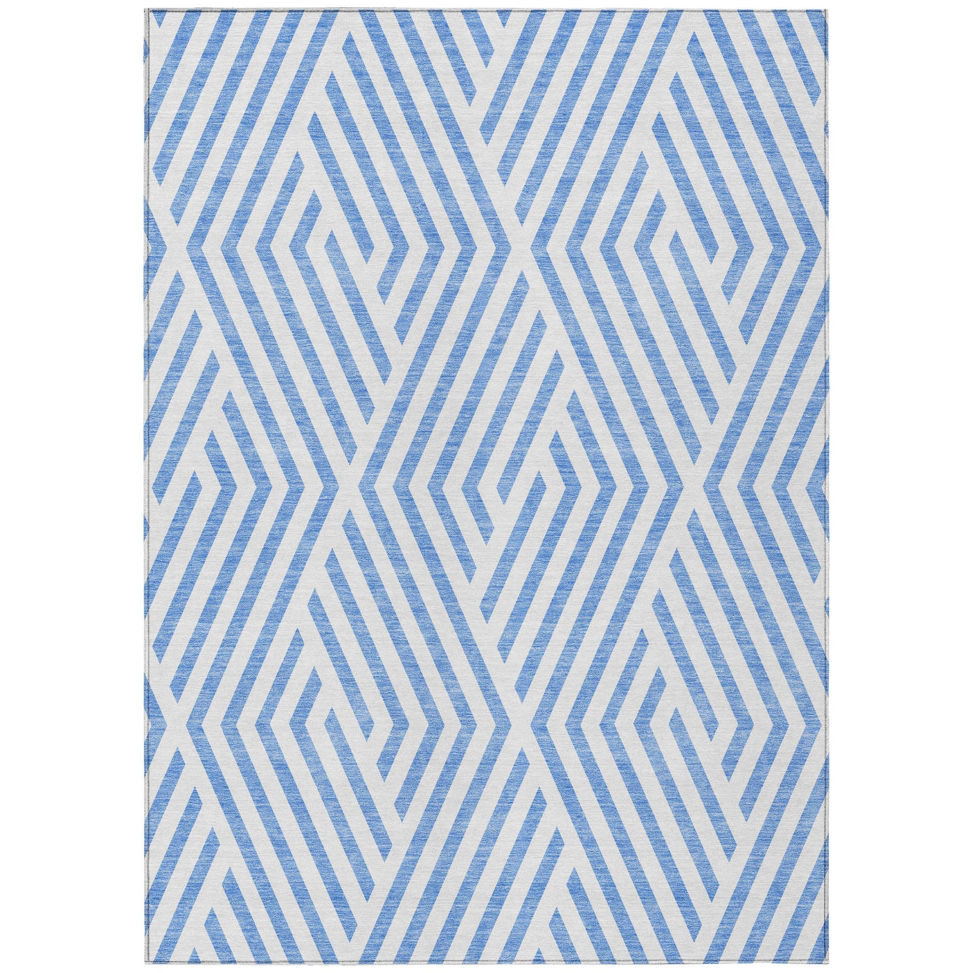 Addison Rugs Geometric Blue Washable Indoor-Outdoor Rug