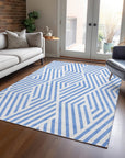 Addison Rugs Geometric Blue Washable Indoor-Outdoor Rug