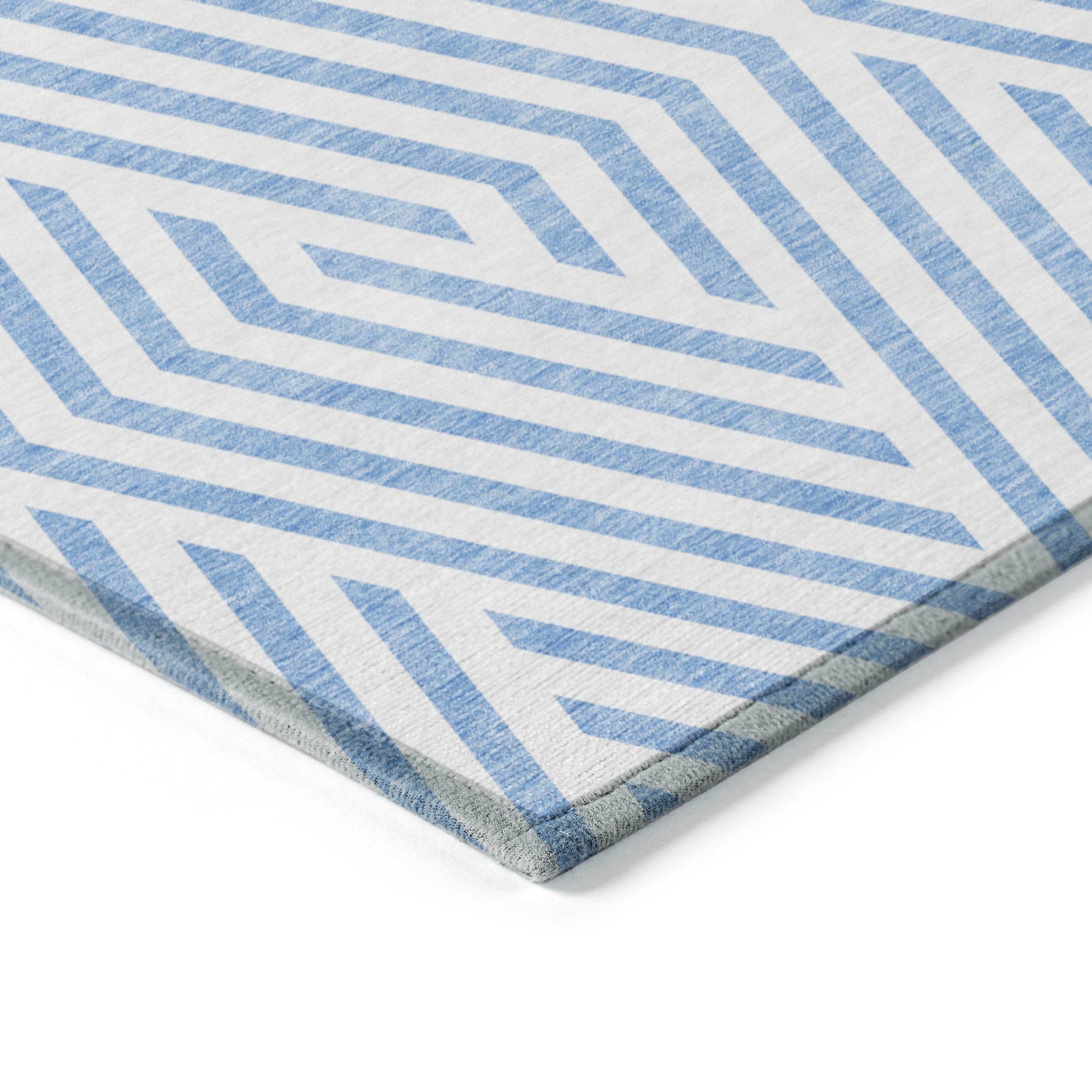 Addison Rugs Geometric Blue Washable Indoor-Outdoor Rug