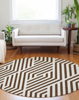 Addison Rugs Geometric Brown Washable Indoor-Outdoor Rug