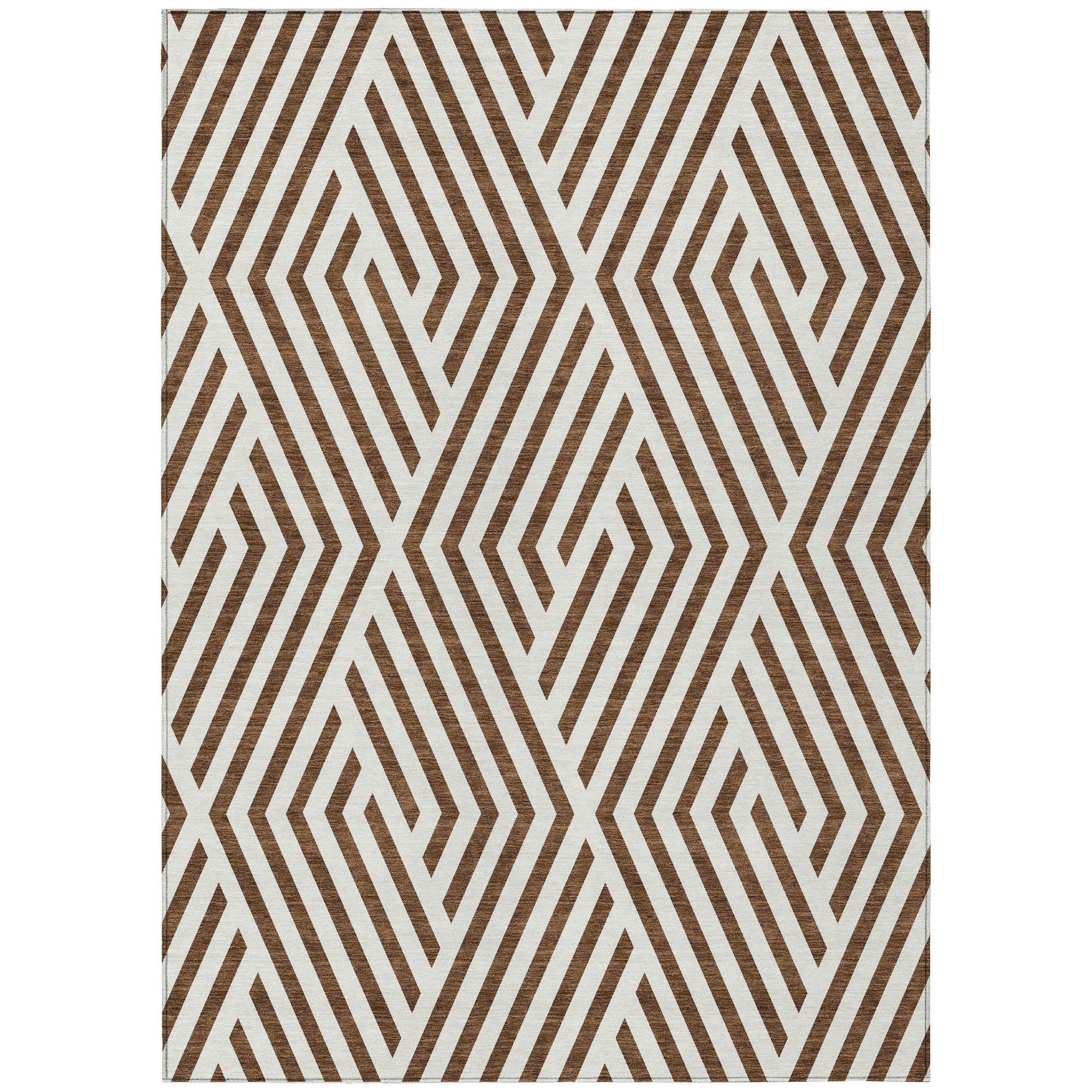 Addison Rugs Geometric Brown Washable Indoor-Outdoor Rug