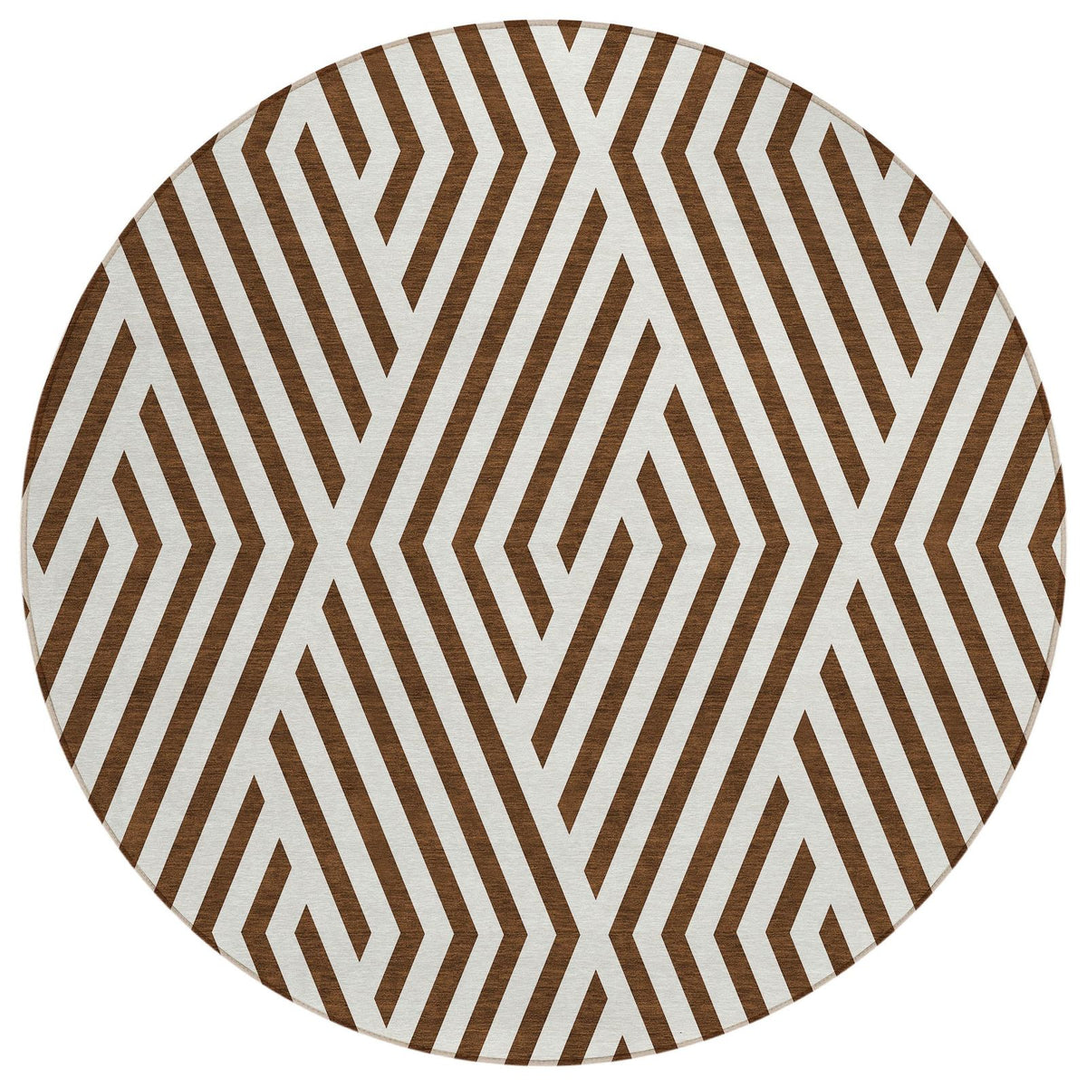 Addison Rugs Geometric Brown Washable Indoor-Outdoor Rug