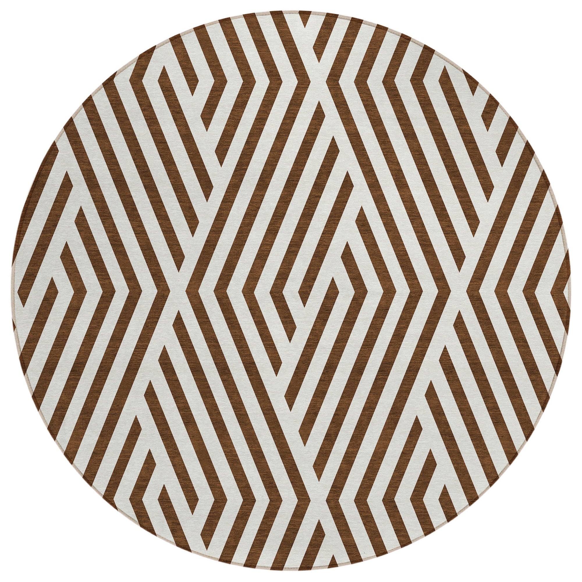 Addison Rugs Geometric Brown Washable Indoor-Outdoor Rug