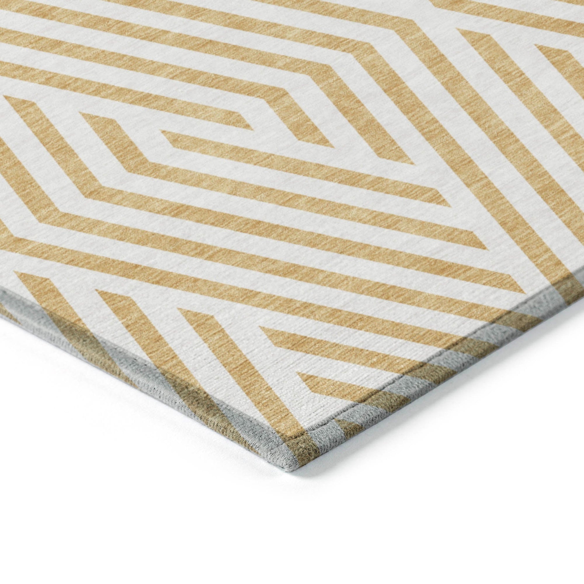 Addison Rugs Geometric Gold Washable Indoor-Outdoor Rug