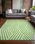 Addison Rugs Geometric Green Washable Indoor-Outdoor Rug