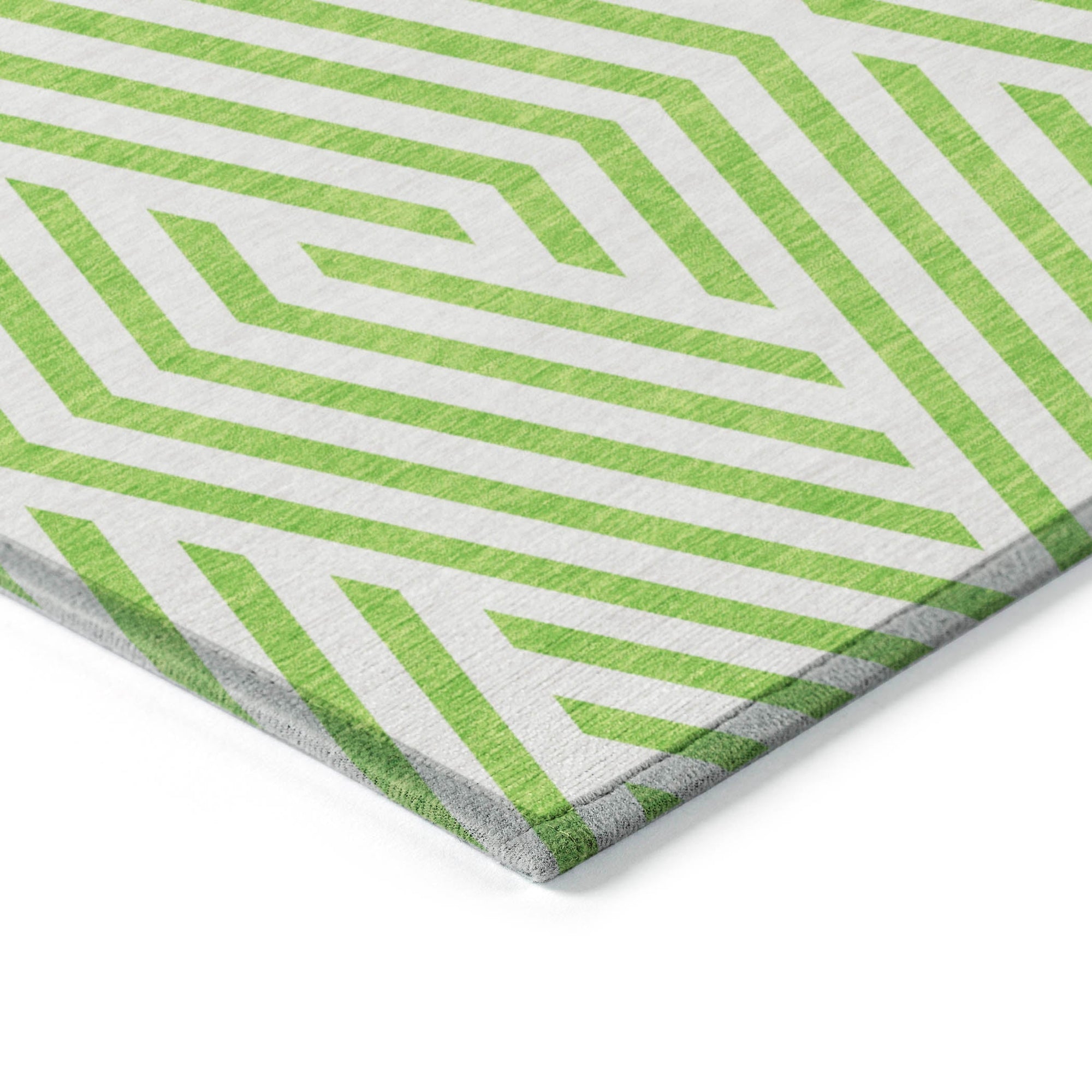 Addison Rugs Geometric Green Washable Indoor-Outdoor Rug