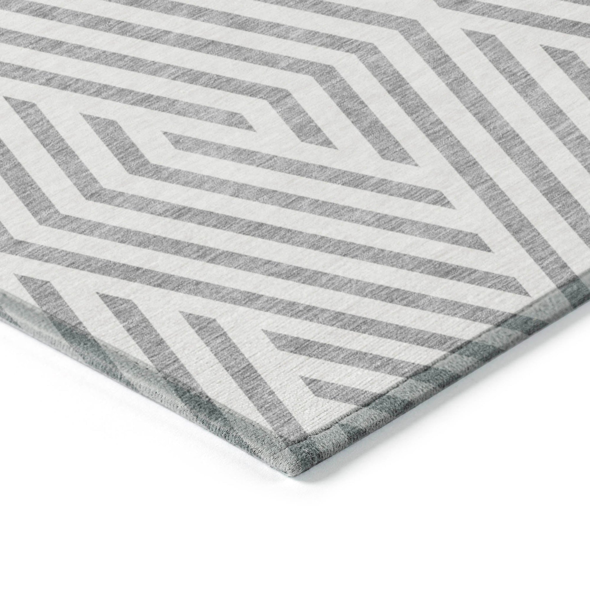 Addison Rugs Geometric Grey Washable Indoor-Outdoor Rug