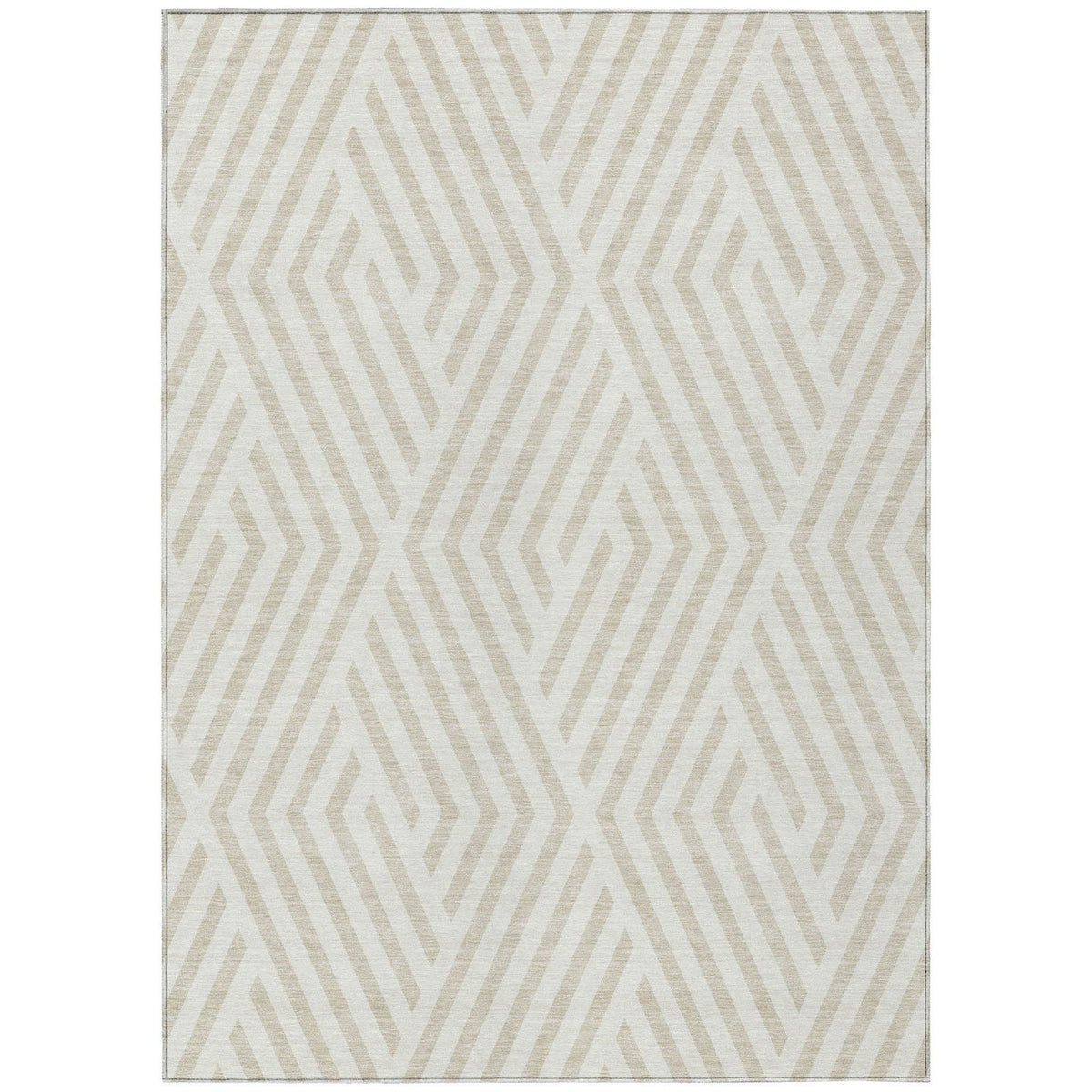 Addison Rugs Geometric Ivory Washable Indoor-Outdoor Rug