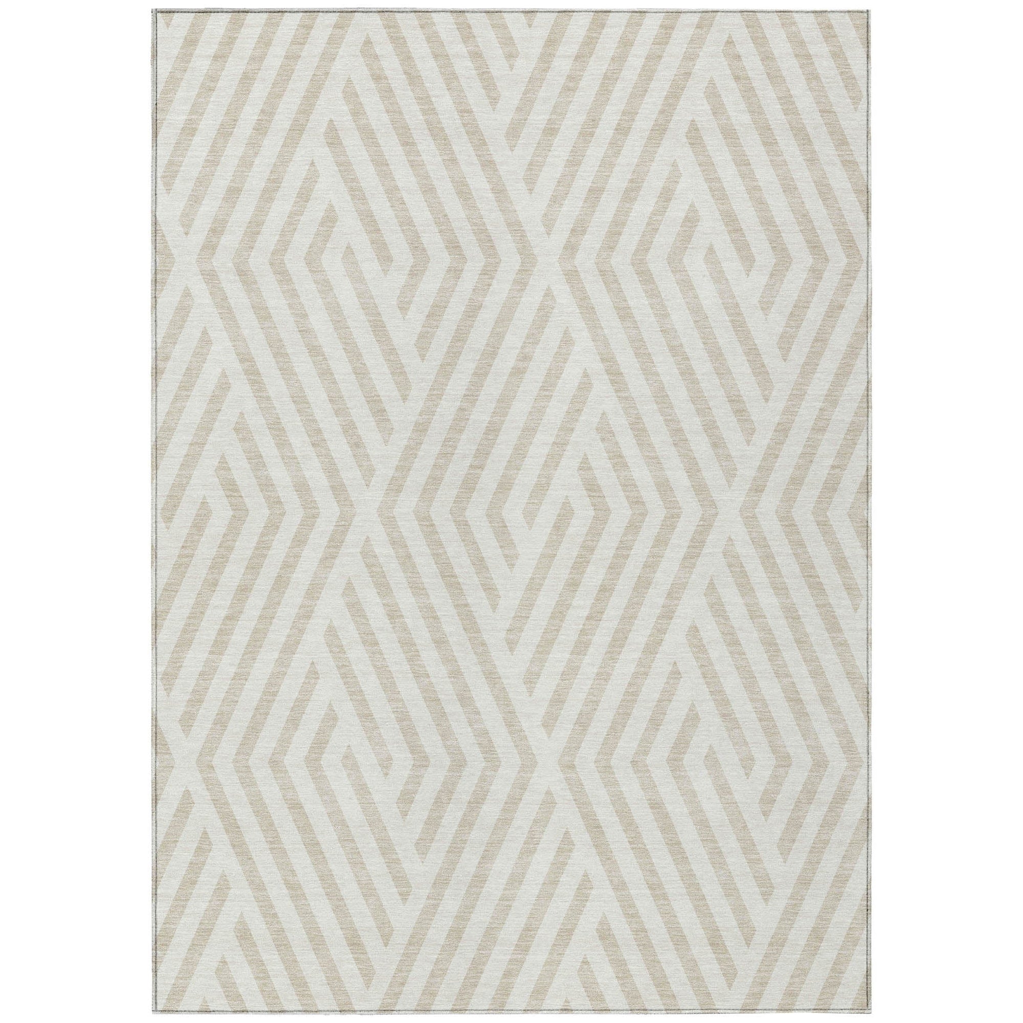 Addison Rugs Geometric Ivory Washable Indoor-Outdoor Rug