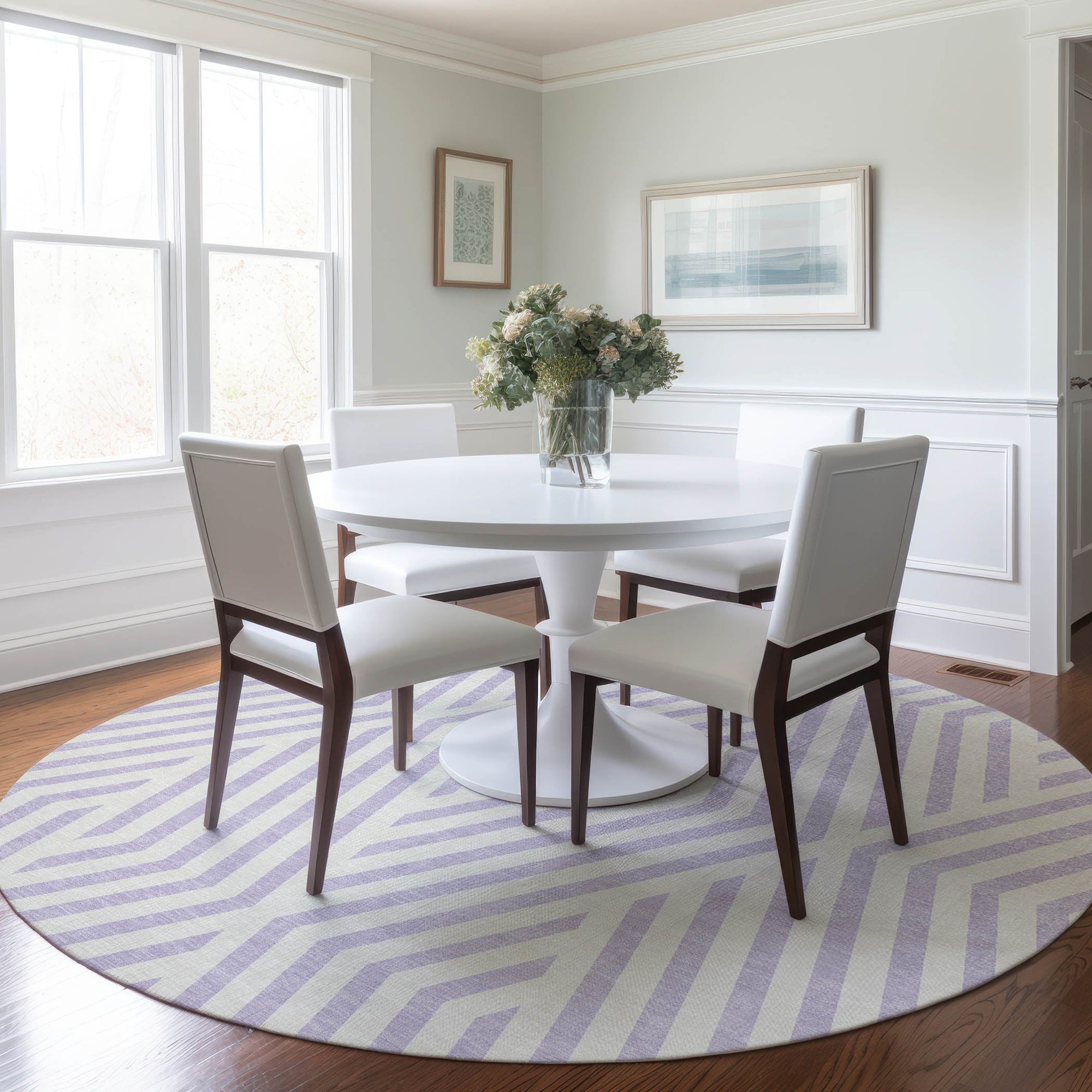 Addison Rugs Geometric Lavender Washable Indoor-Outdoor Rug