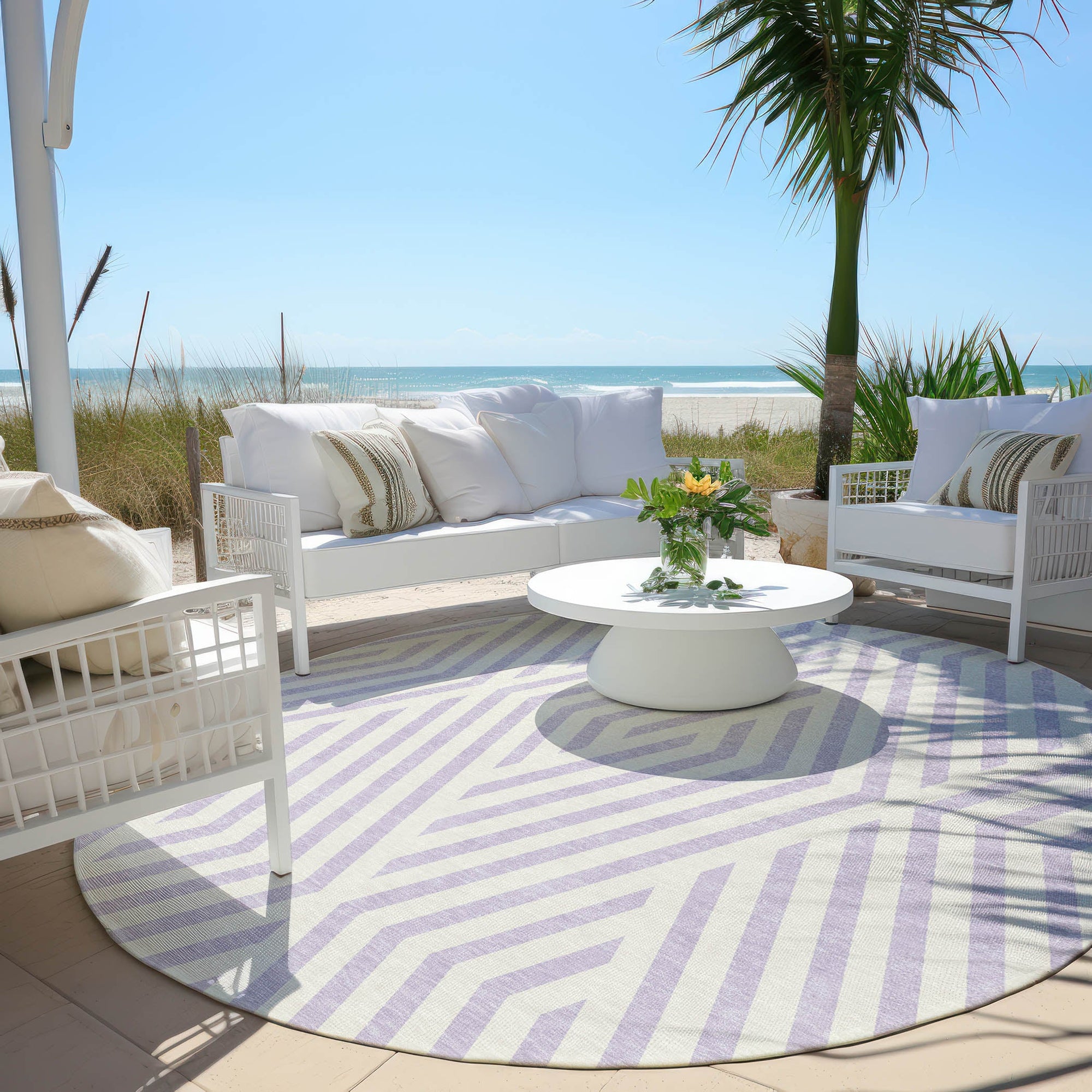 Addison Rugs Geometric Lavender Washable Indoor-Outdoor Rug