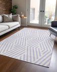 Addison Rugs Geometric Lavender Washable Indoor-Outdoor Rug
