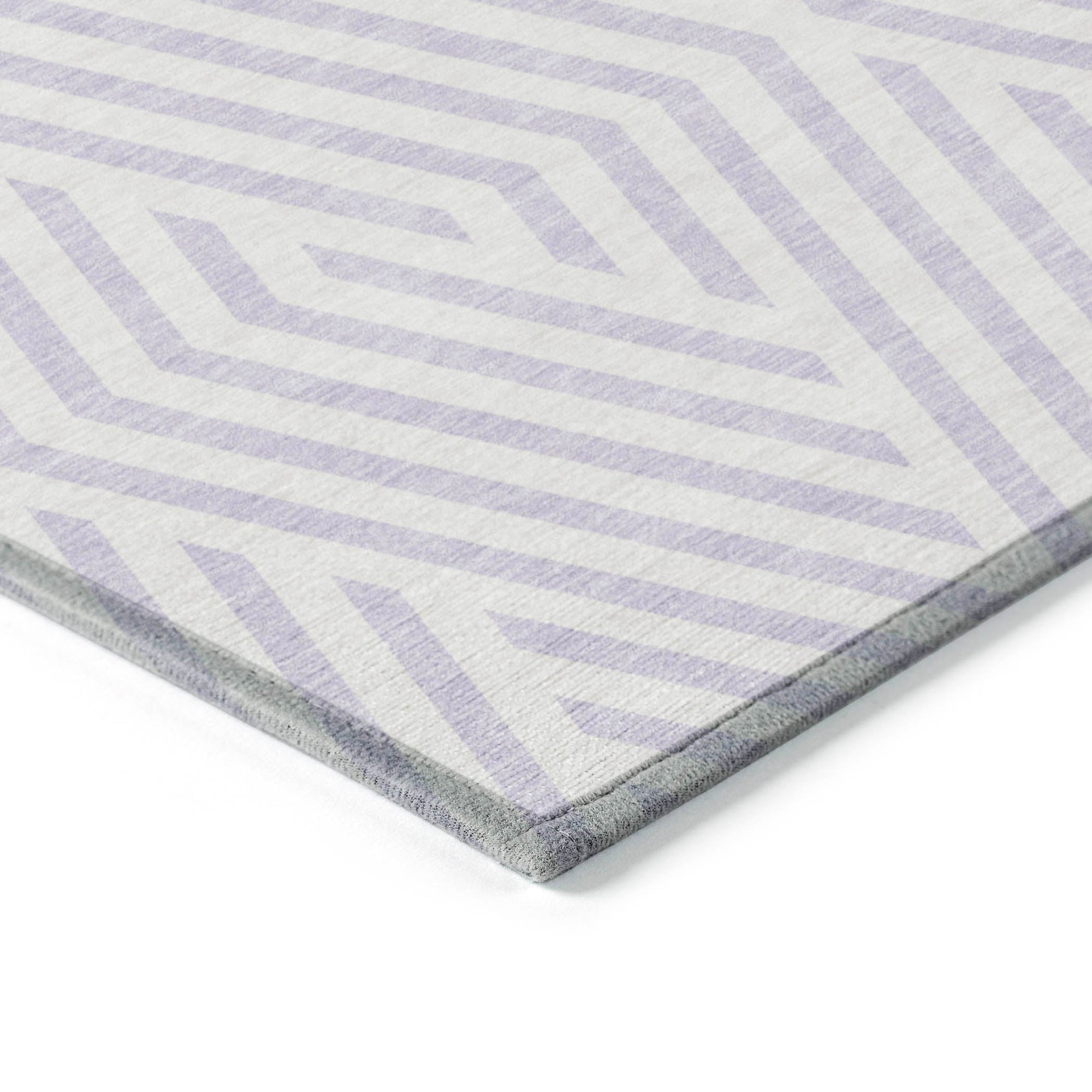 Addison Rugs Geometric Lavender Washable Indoor-Outdoor Rug
