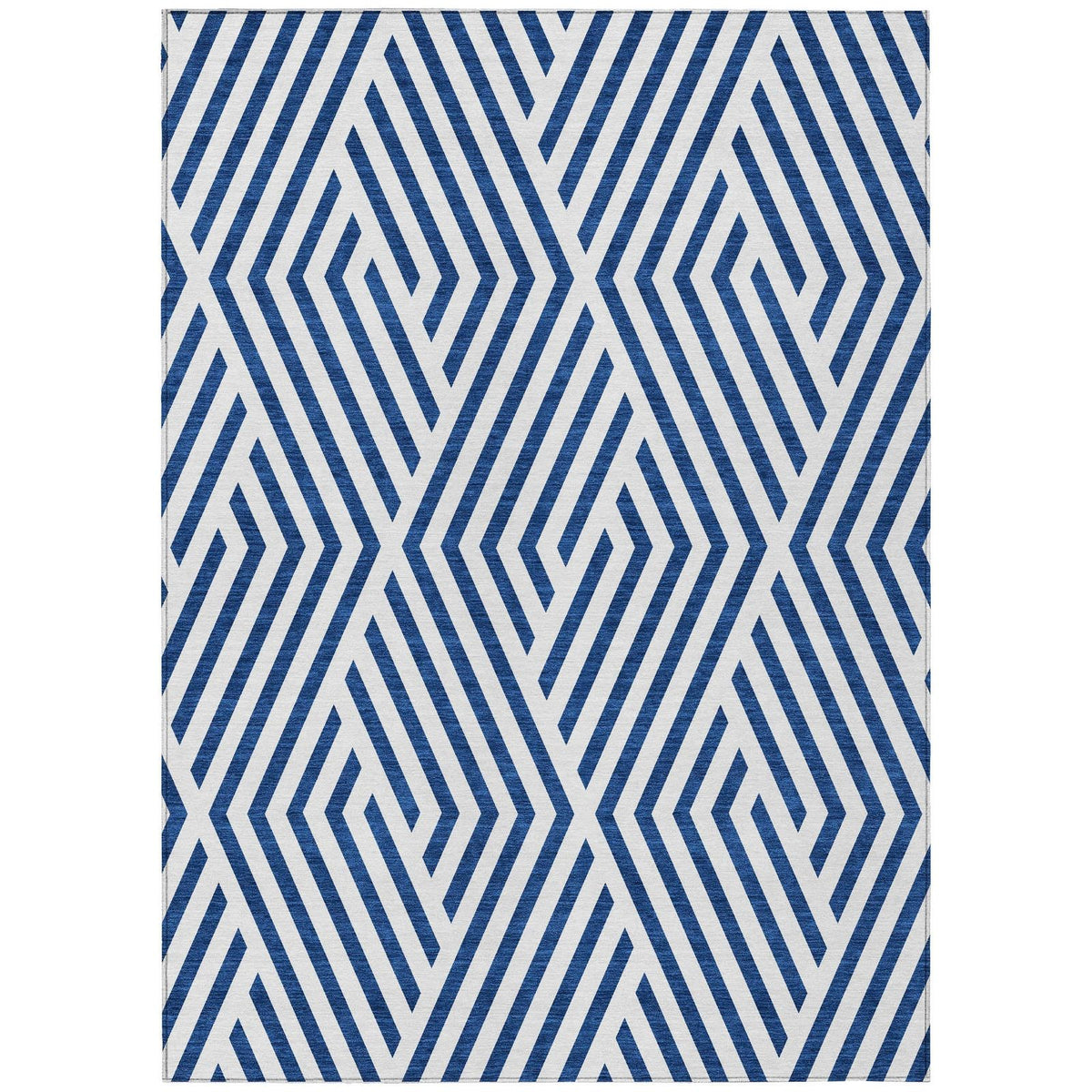 Addison Rugs Geometric Navy Washable Indoor-Outdoor Rug