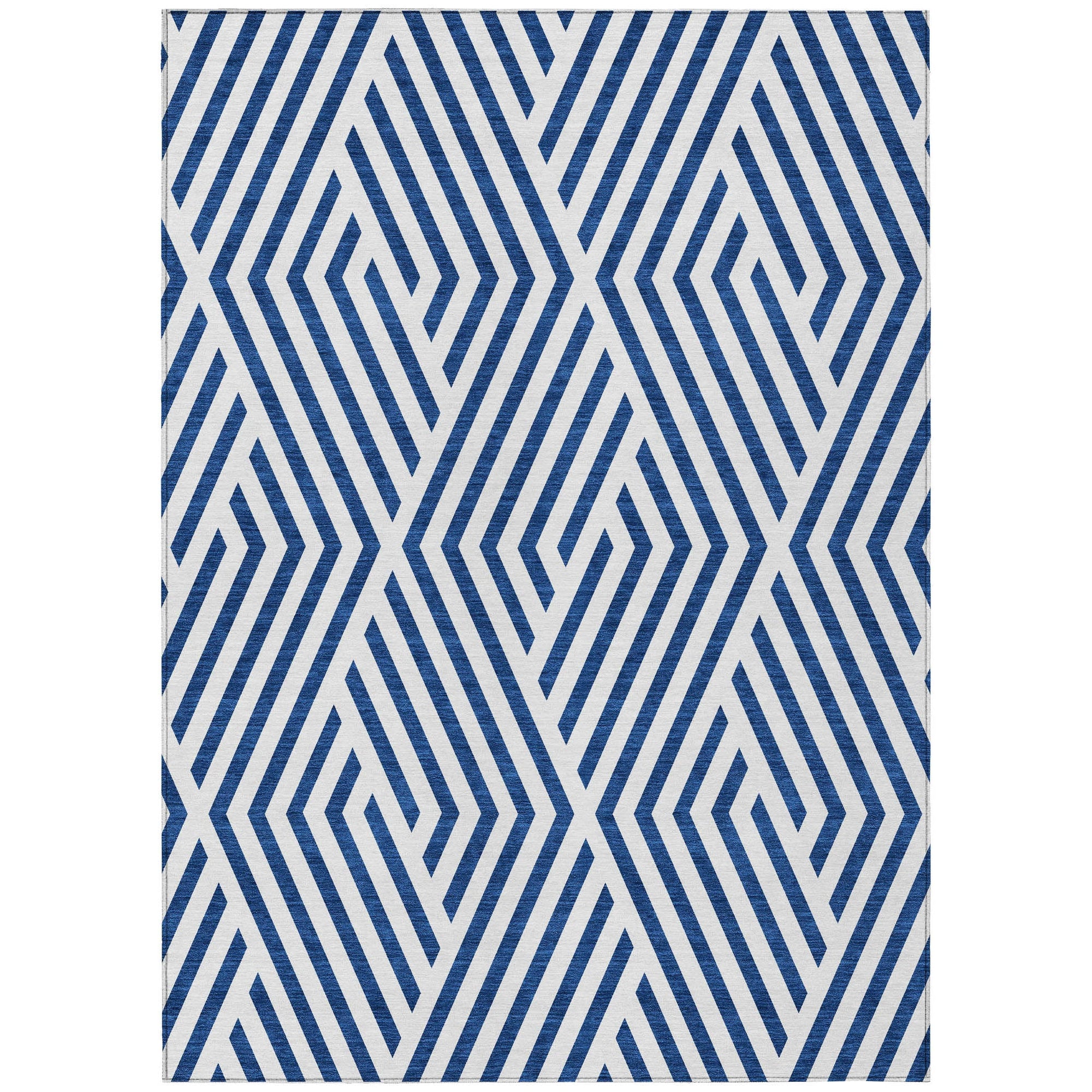 Addison Rugs Geometric Navy Washable Indoor-Outdoor Rug