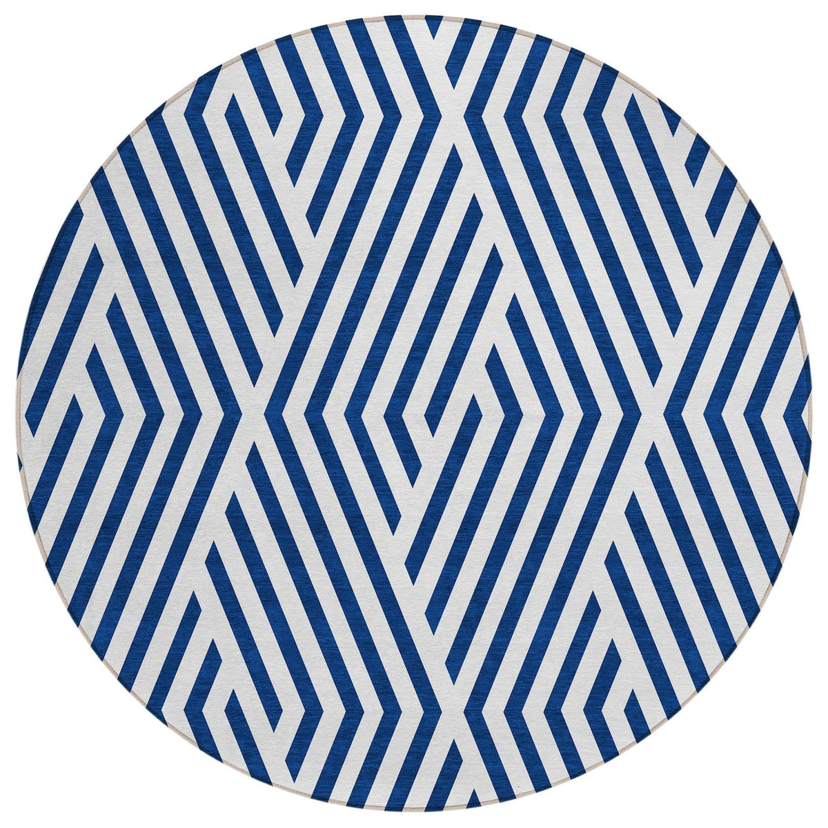 Addison Rugs Geometric Navy Washable Indoor-Outdoor Rug